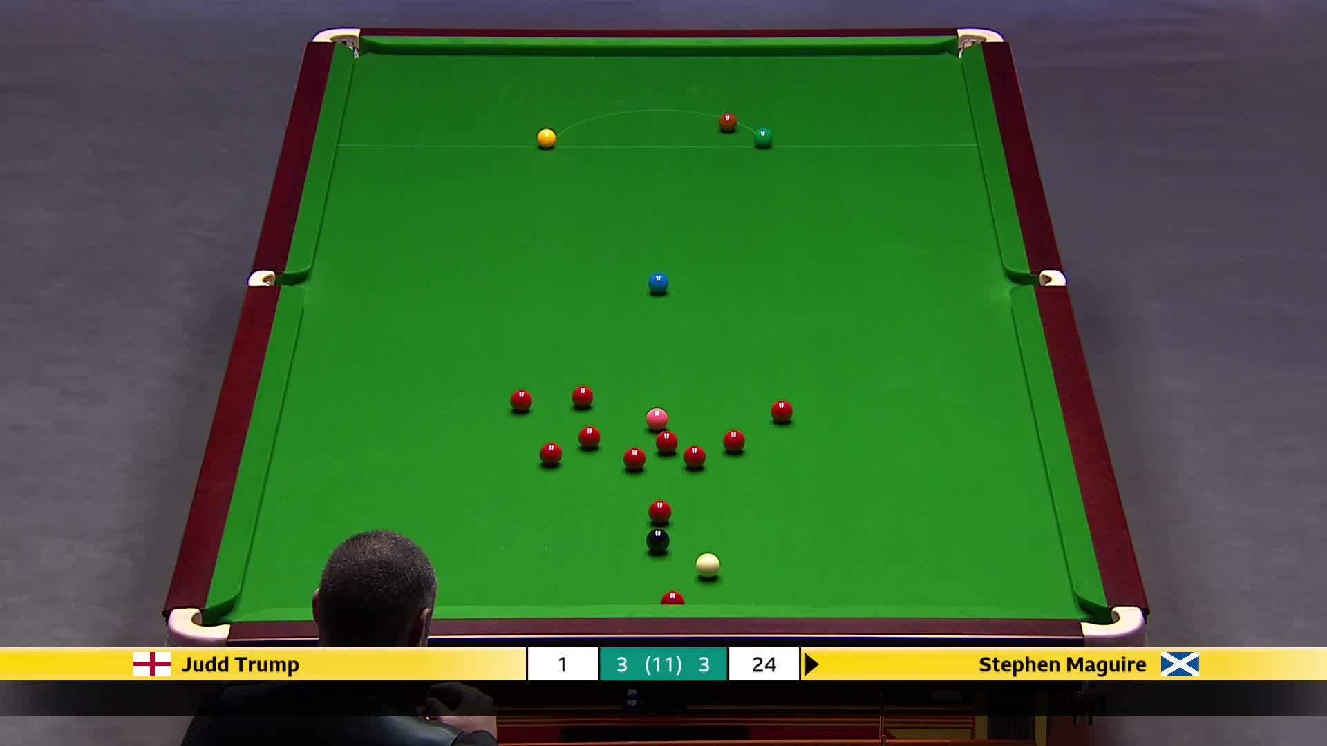 贾德·特鲁姆普VS斯蒂芬·马奎尔 2025斯诺克英国锦标赛正赛 第七局