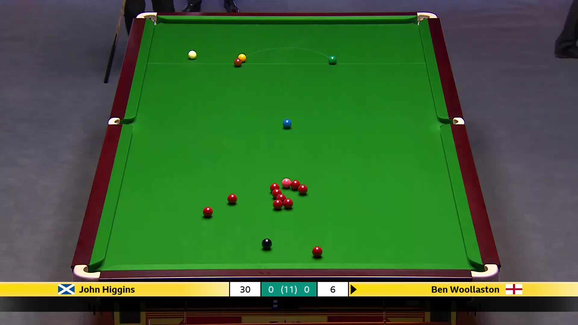 约翰·希金斯VS本·沃拉斯顿 2025斯诺克英国锦标赛正赛 第一局