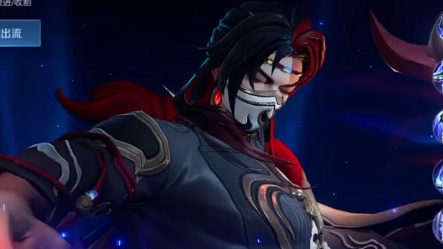 正好玩火焰山，随机到了兰陵王，浅试一下这个典藏皮肤，嘿嘿，这个皮肤是真的帅气