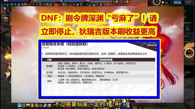 DNF：刷令牌深渊“亏麻了”！请立即停止