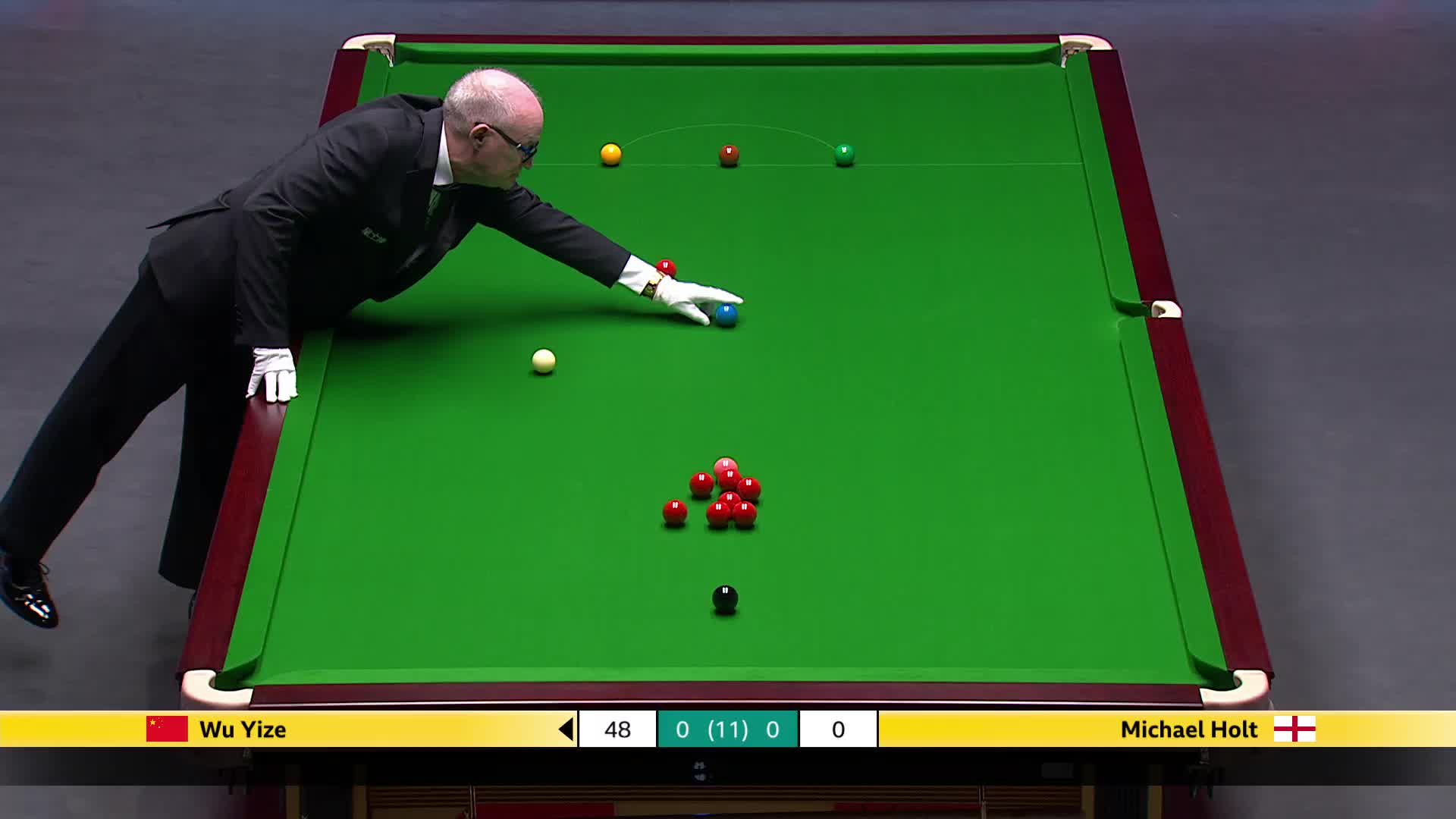 吴宜泽VS迈克尔·霍尔特 2025斯诺克英国锦标赛正赛 第一局
