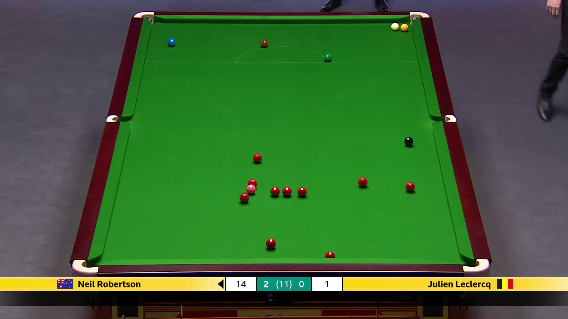 尼尔·罗伯逊VS朱利安·勒克莱尔 2025斯诺克英国锦标赛正赛 第三局