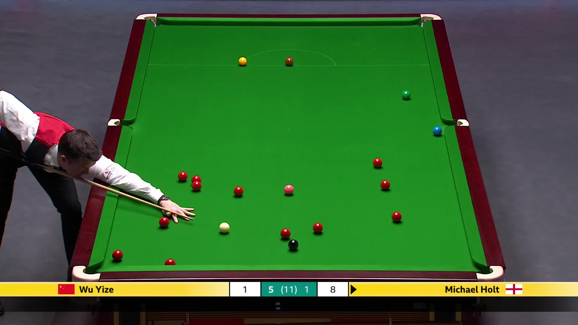 吴宜泽VS迈克尔·霍尔特 2025斯诺克英国锦标赛正赛 第七局