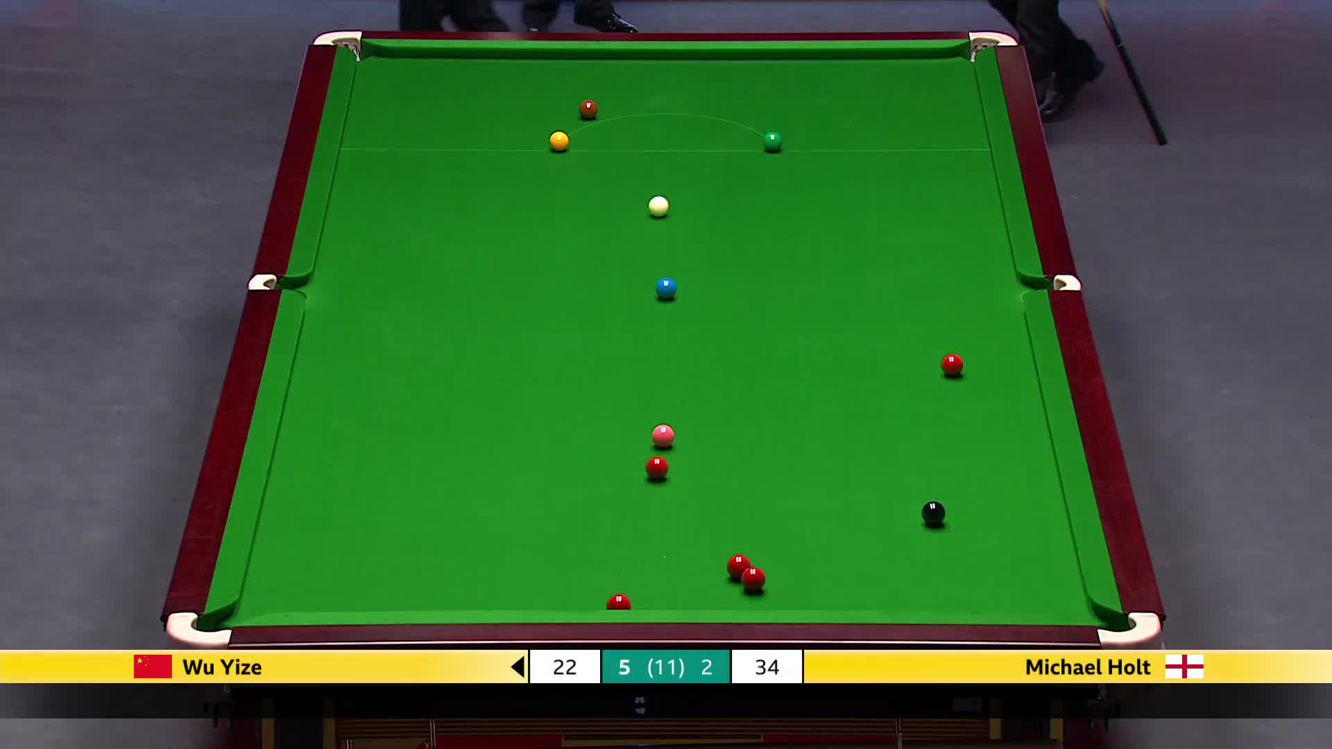 吴宜泽VS迈克尔·霍尔特 2025斯诺克英国锦标赛正赛 第八局
