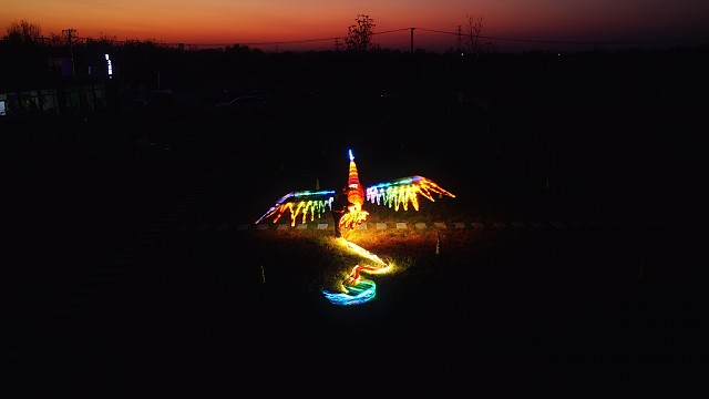 非遗高光时刻！龙凤腾空，这才是中国人的浪漫！ #航拍 #夜景拍摄 #大成航空  #夜景很美