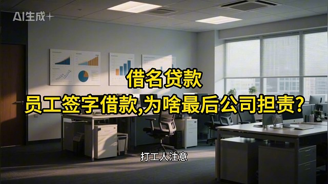 借名贷款：员工签字借款，为啥最后公司担责？