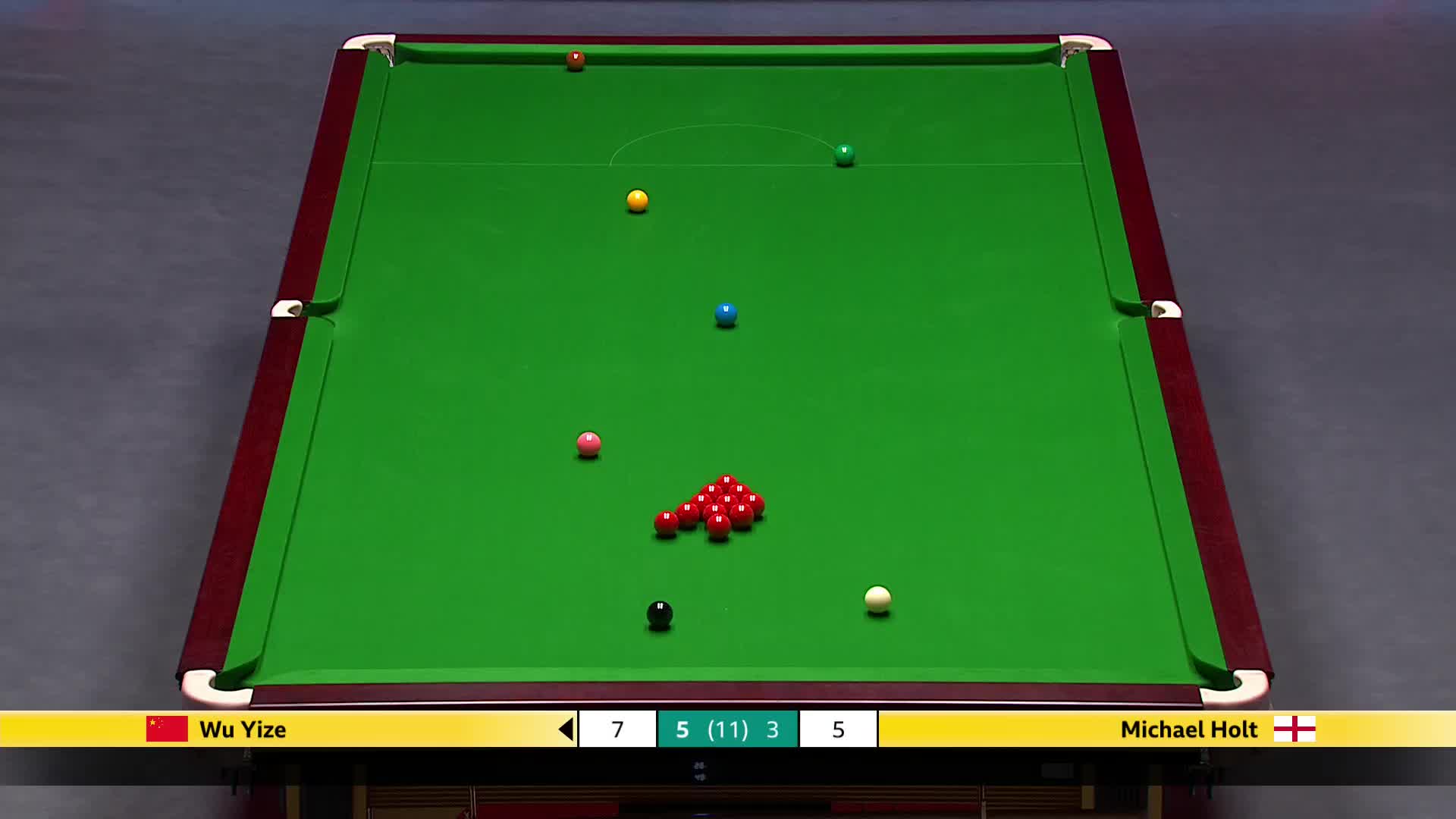 吴宜泽VS迈克尔·霍尔特 2025斯诺克英国锦标赛正赛 第九局