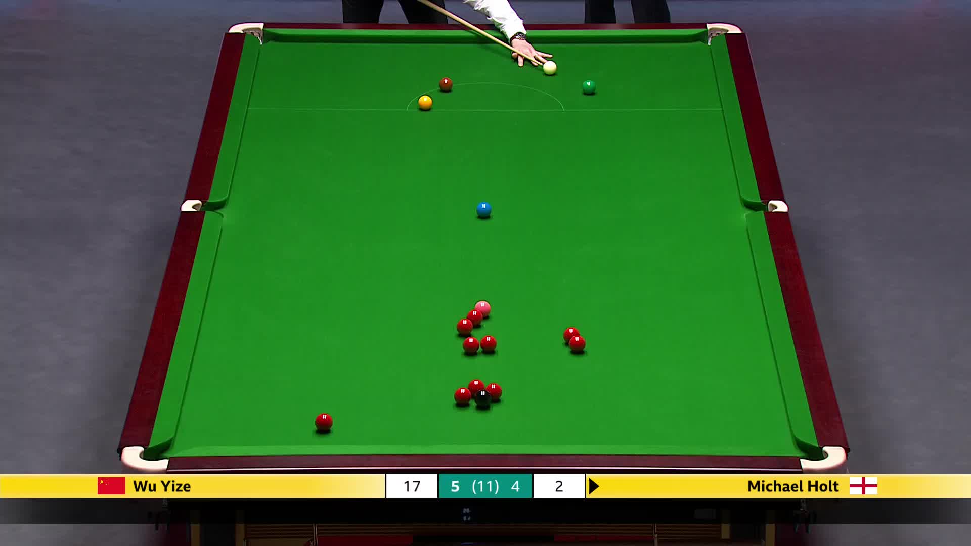 吴宜泽VS迈克尔·霍尔特 2025斯诺克英国锦标赛正赛 第十局