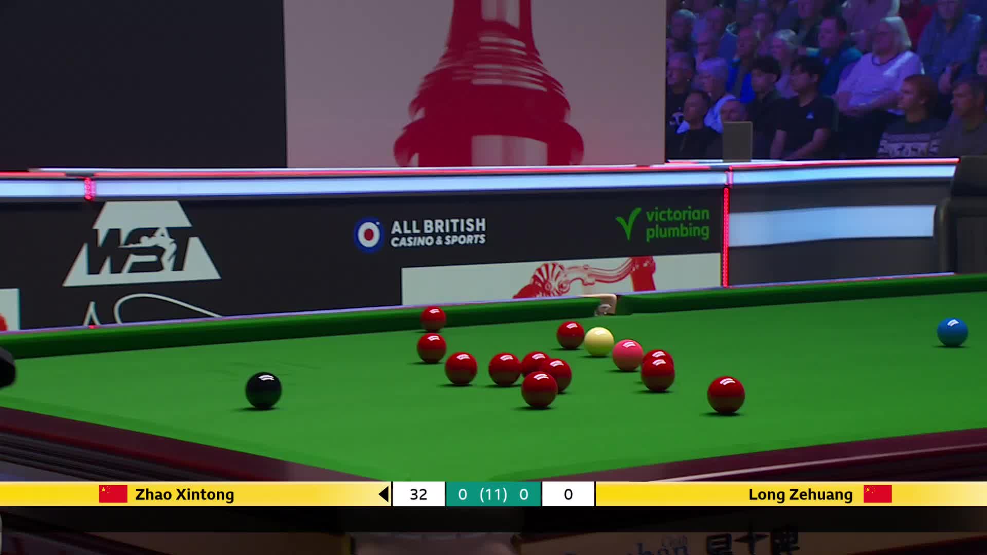 赵心童VS龙泽煌 2025斯诺克英国锦标赛正赛 第一局