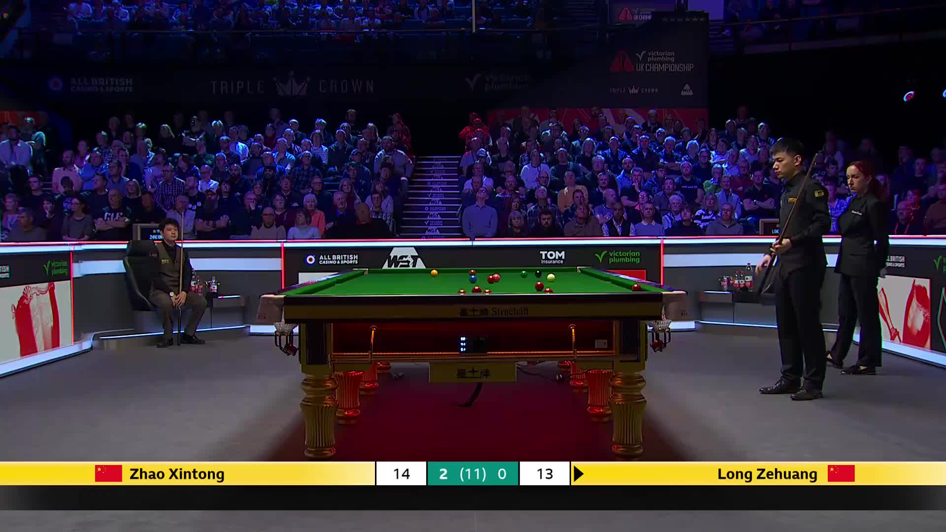 赵心童VS龙泽煌 2025斯诺克英国锦标赛正赛 第三局