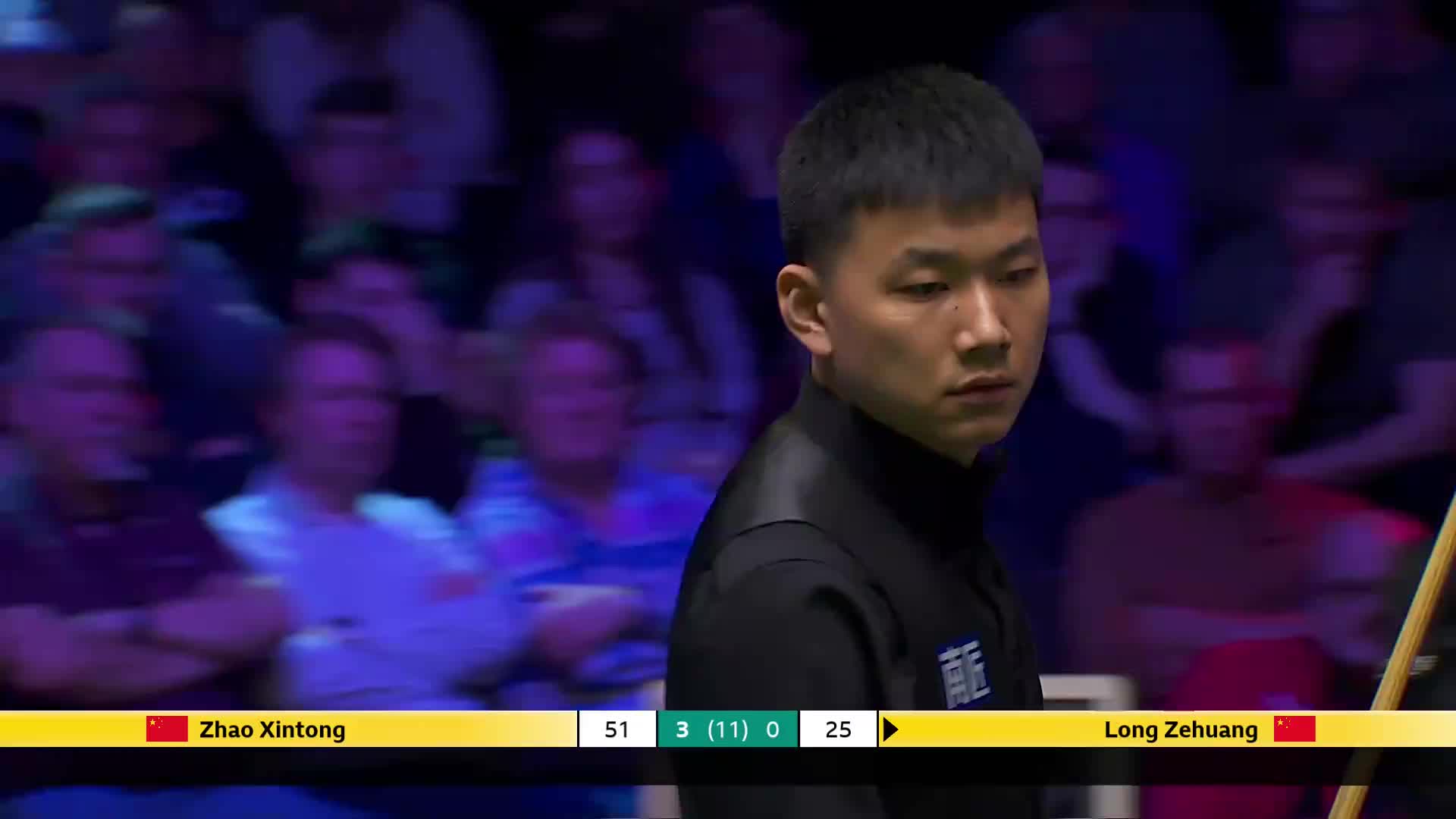 赵心童VS龙泽煌 2025斯诺克英国锦标赛正赛 第四局