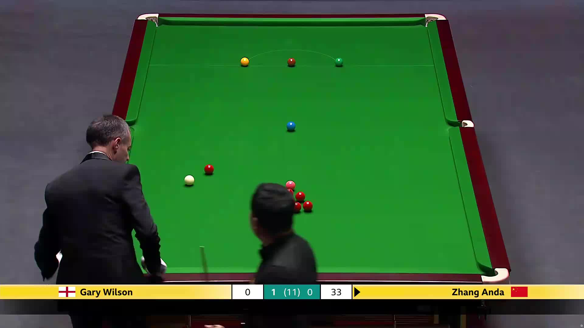 G威尔逊VS张安达 2025斯诺克英国锦标赛正赛 第二局