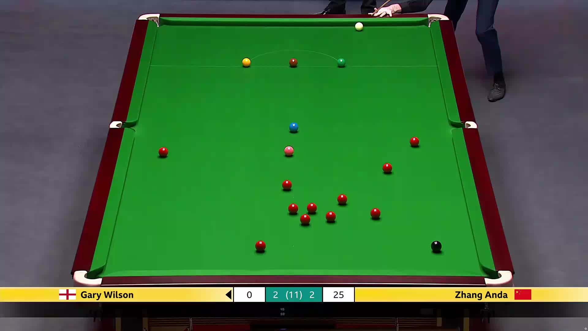 G威尔逊VS张安达 2025斯诺克英国锦标赛正赛 第五局