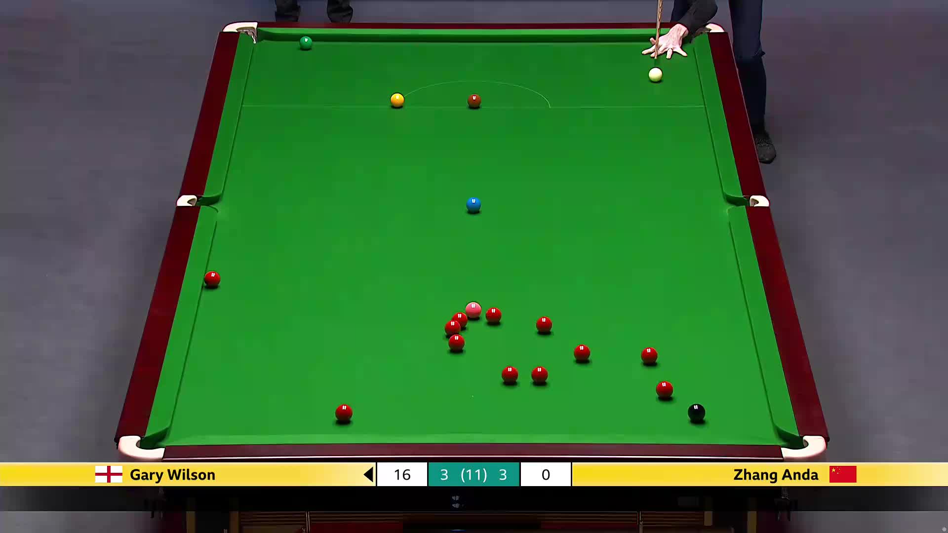 G威尔逊VS张安达 2025斯诺克英国锦标赛正赛 第七局
