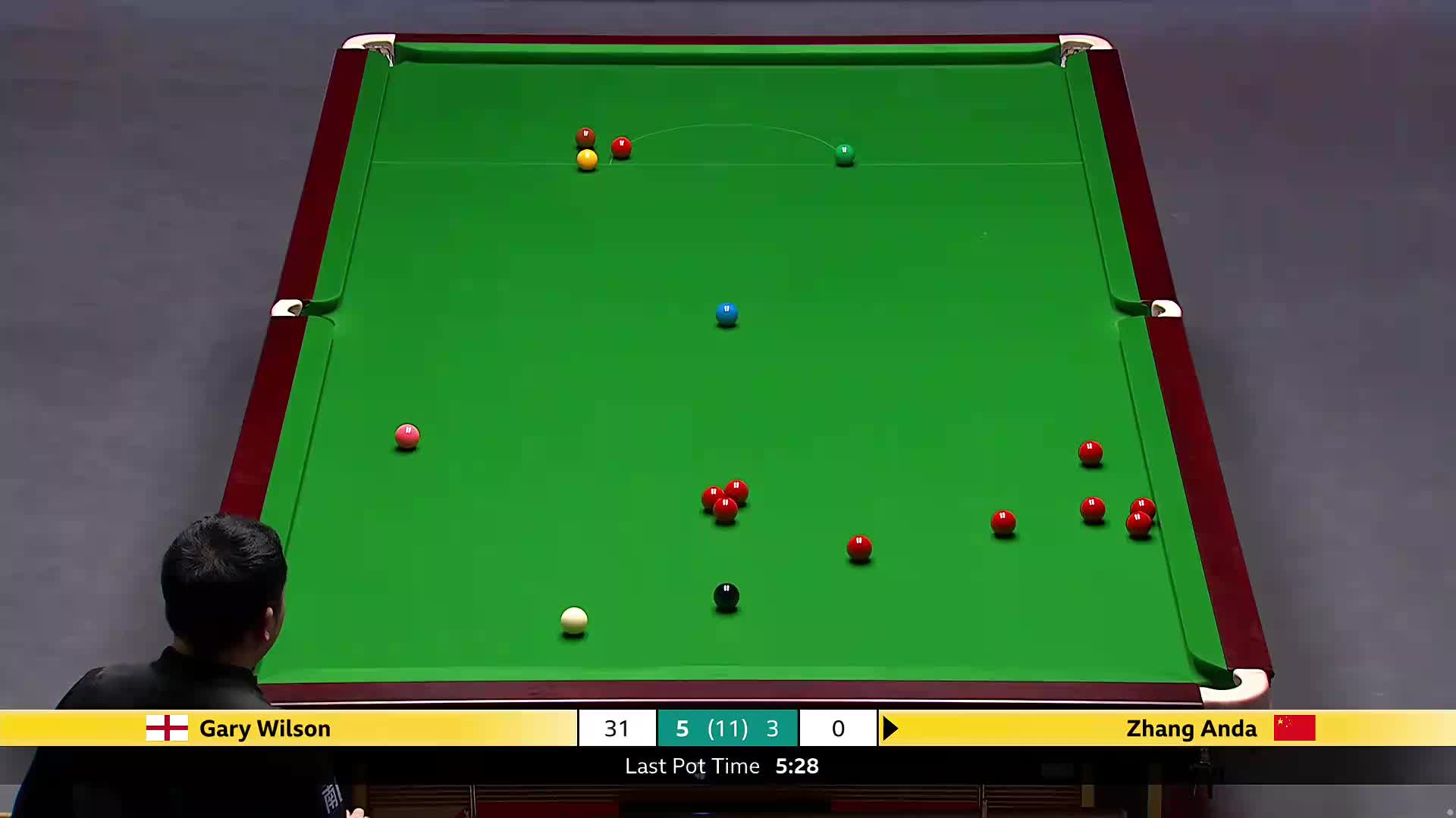 G威尔逊VS张安达 2025斯诺克英国锦标赛正赛 第九局