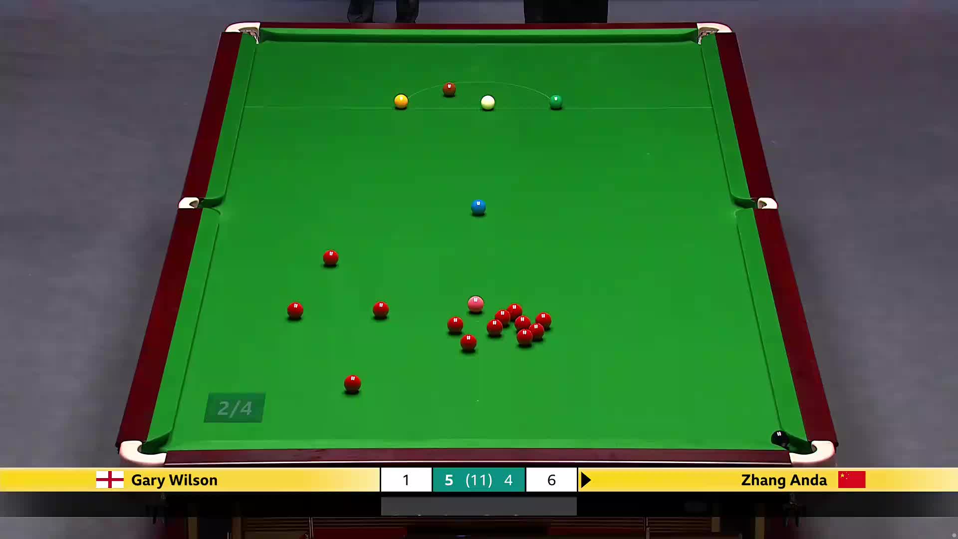 G威尔逊VS张安达 2025斯诺克英国锦标赛正赛 第十局