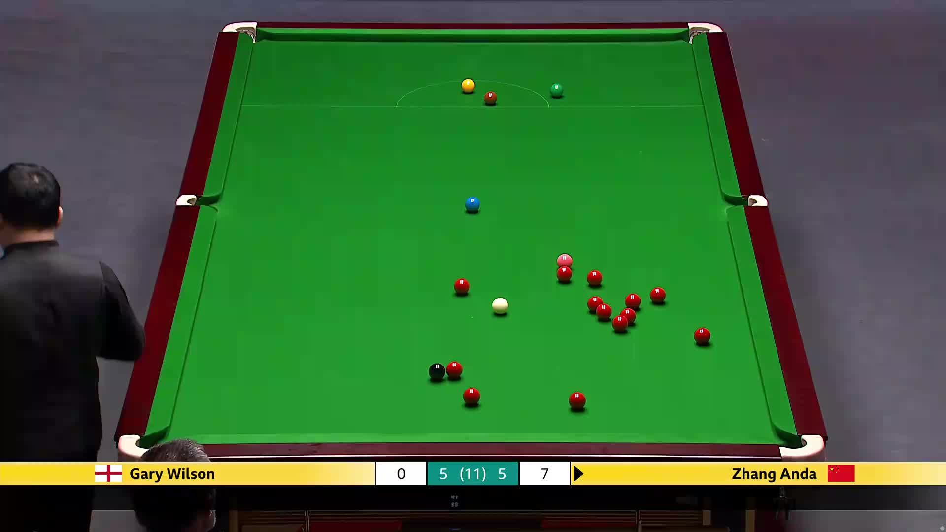 G威尔逊VS张安达 2025斯诺克英国锦标赛正赛 第十一局
