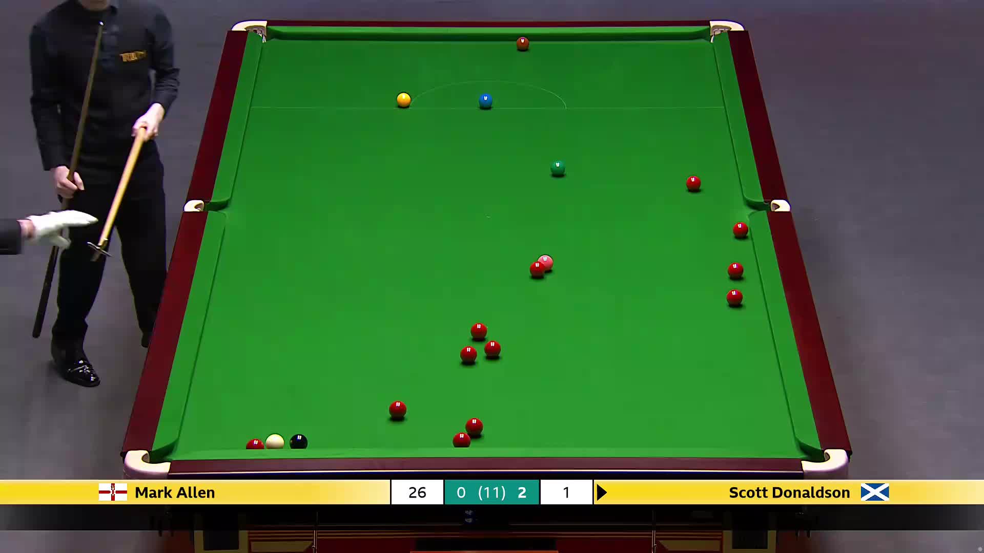 马克艾伦VS斯科特·唐纳森 2025斯诺克英国锦标赛正赛 第三局