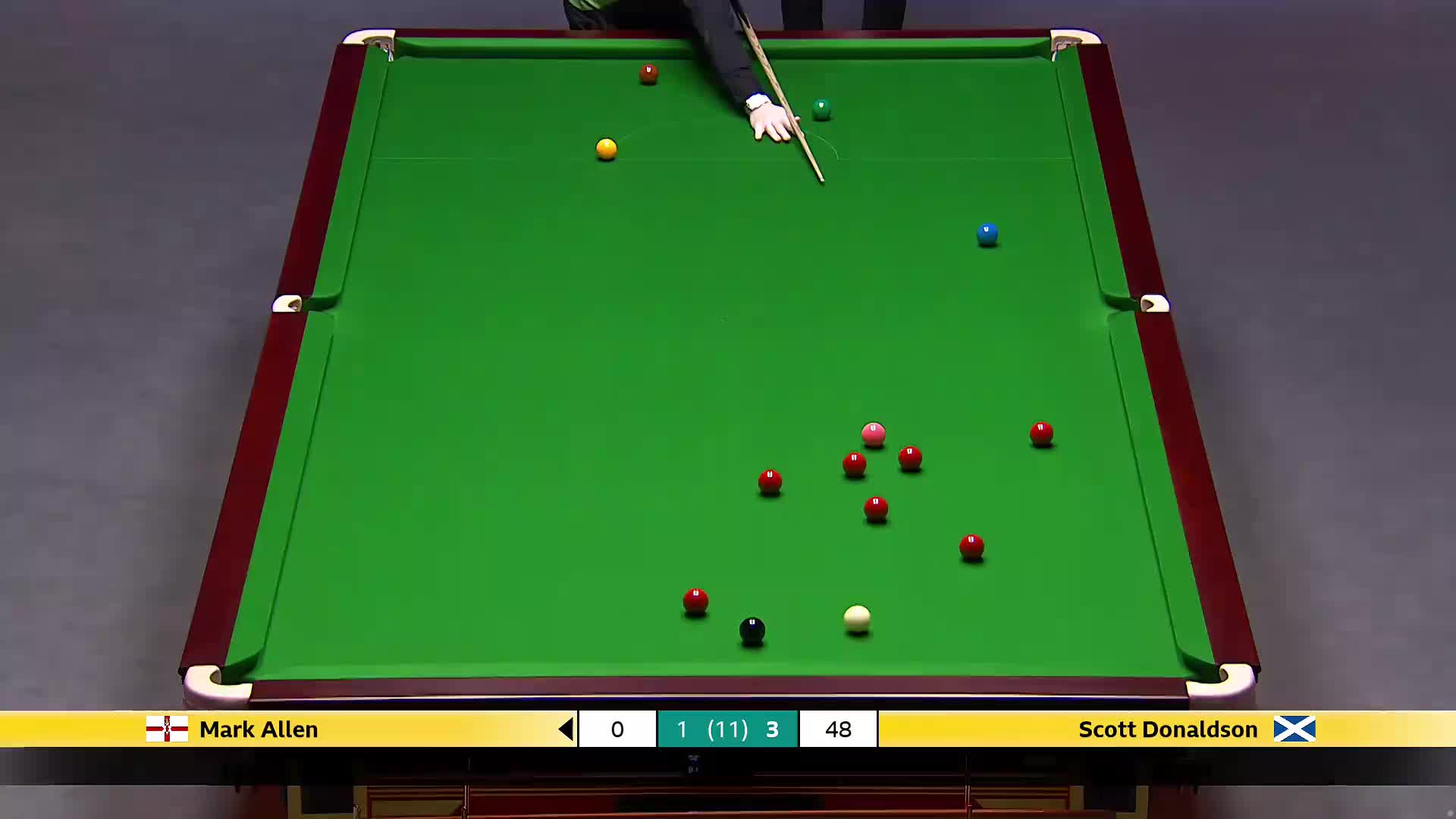 马克艾伦VS斯科特·唐纳森 2025斯诺克英国锦标赛正赛 第五局