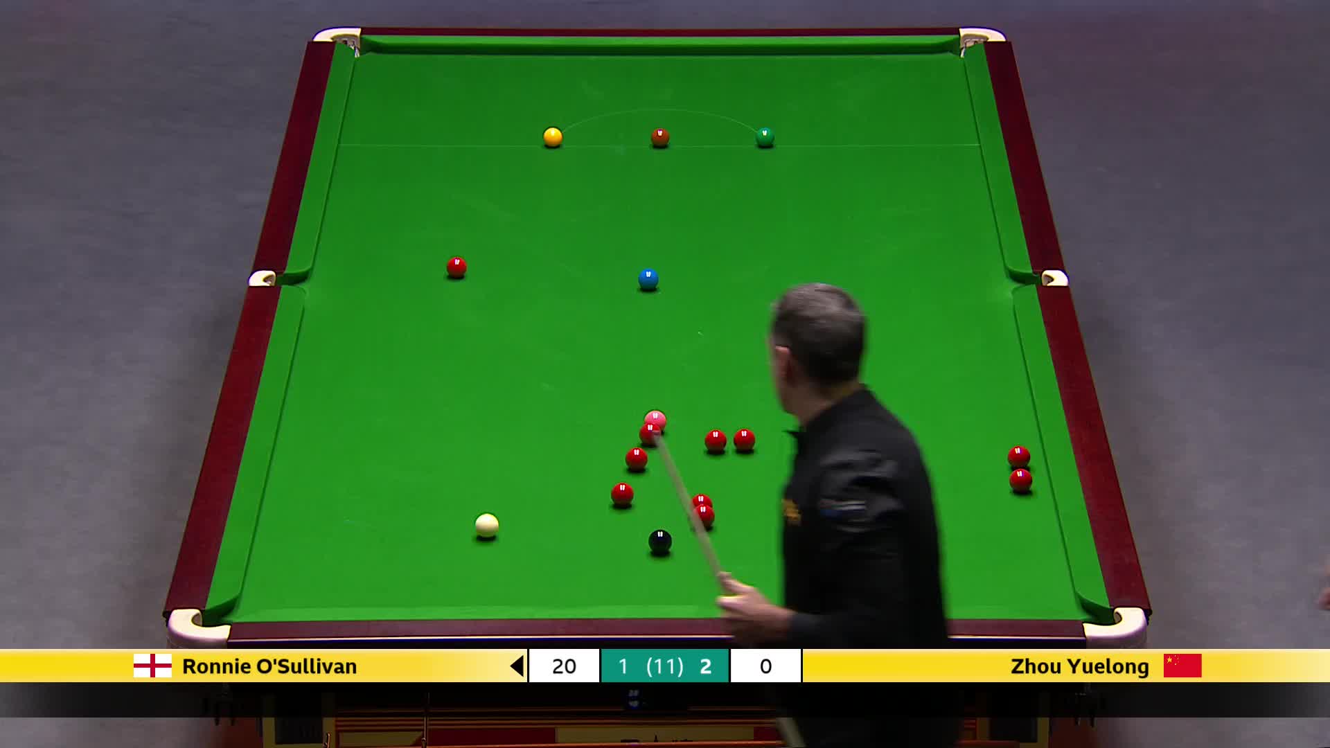 罗尼·奥沙利文VS周跃龙 2025斯诺克英国锦标赛正赛 第四局