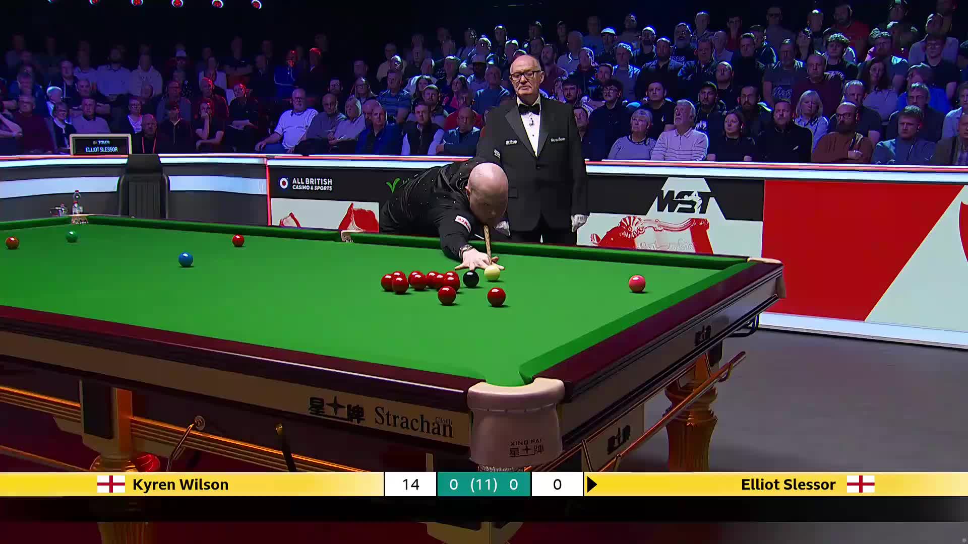 凯伦·威尔逊VS艾利奥特·斯莱瑟 2025斯诺克英国锦标赛正赛 第一局