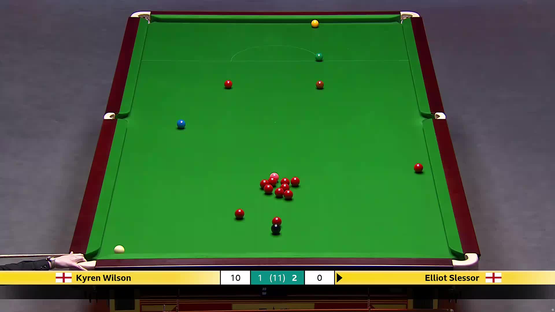 凯伦·威尔逊VS艾利奥特·斯莱瑟 2025斯诺克英国锦标赛正赛 第四局