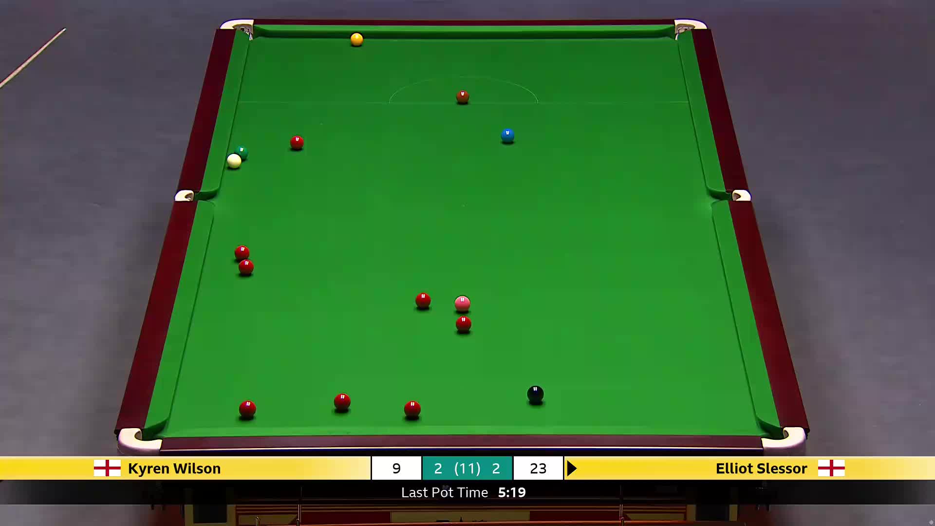 凯伦·威尔逊VS艾利奥特·斯莱瑟 2025斯诺克英国锦标赛正赛 第五局