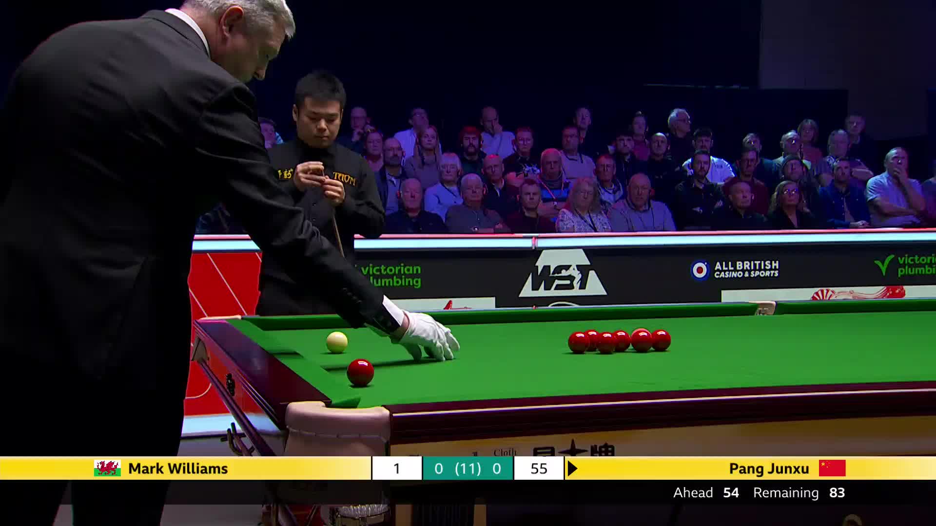 马克·威廉姆斯VS庞俊旭 2025斯诺克英国锦标赛正赛 第一局