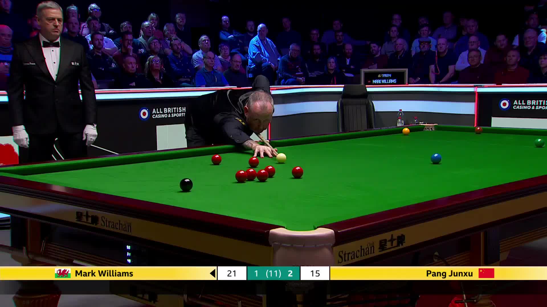 马克·威廉姆斯VS庞俊旭 2025斯诺克英国锦标赛正赛 第四局