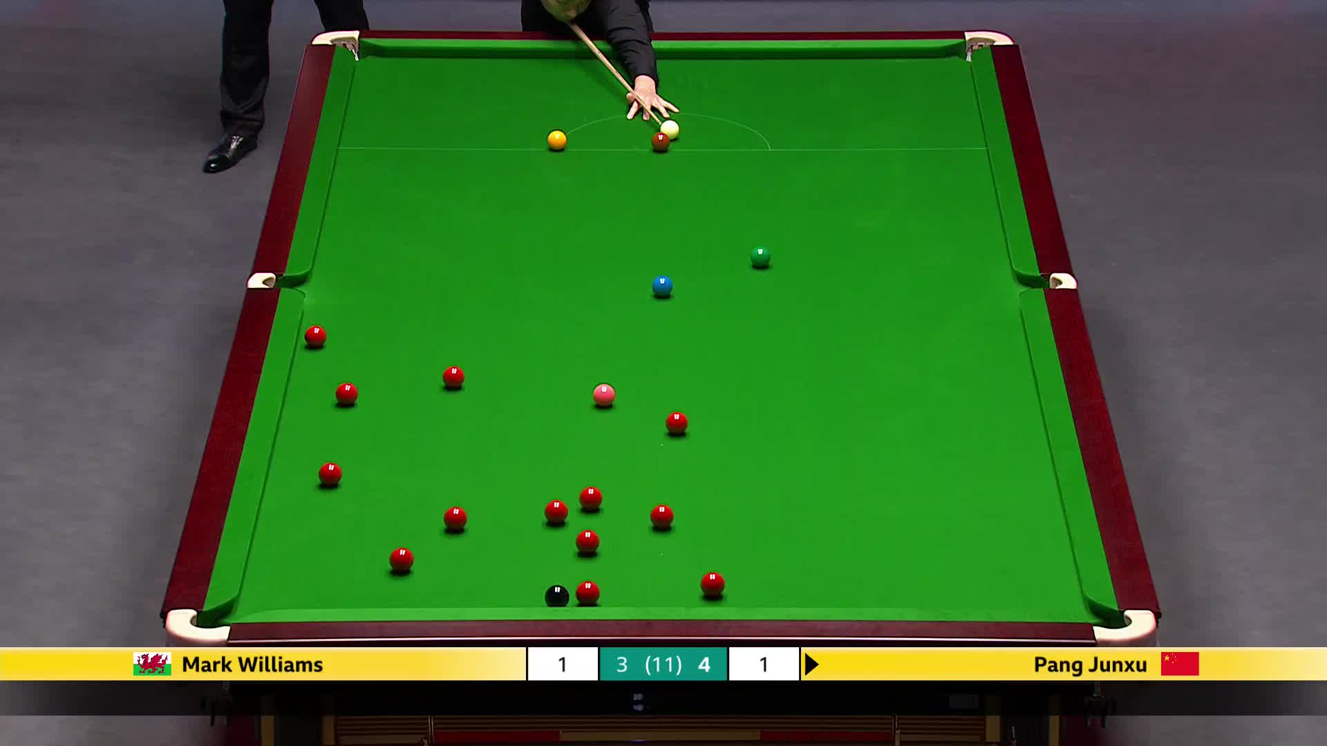 马克·威廉姆斯VS庞俊旭 2025斯诺克英国锦标赛正赛 第八局