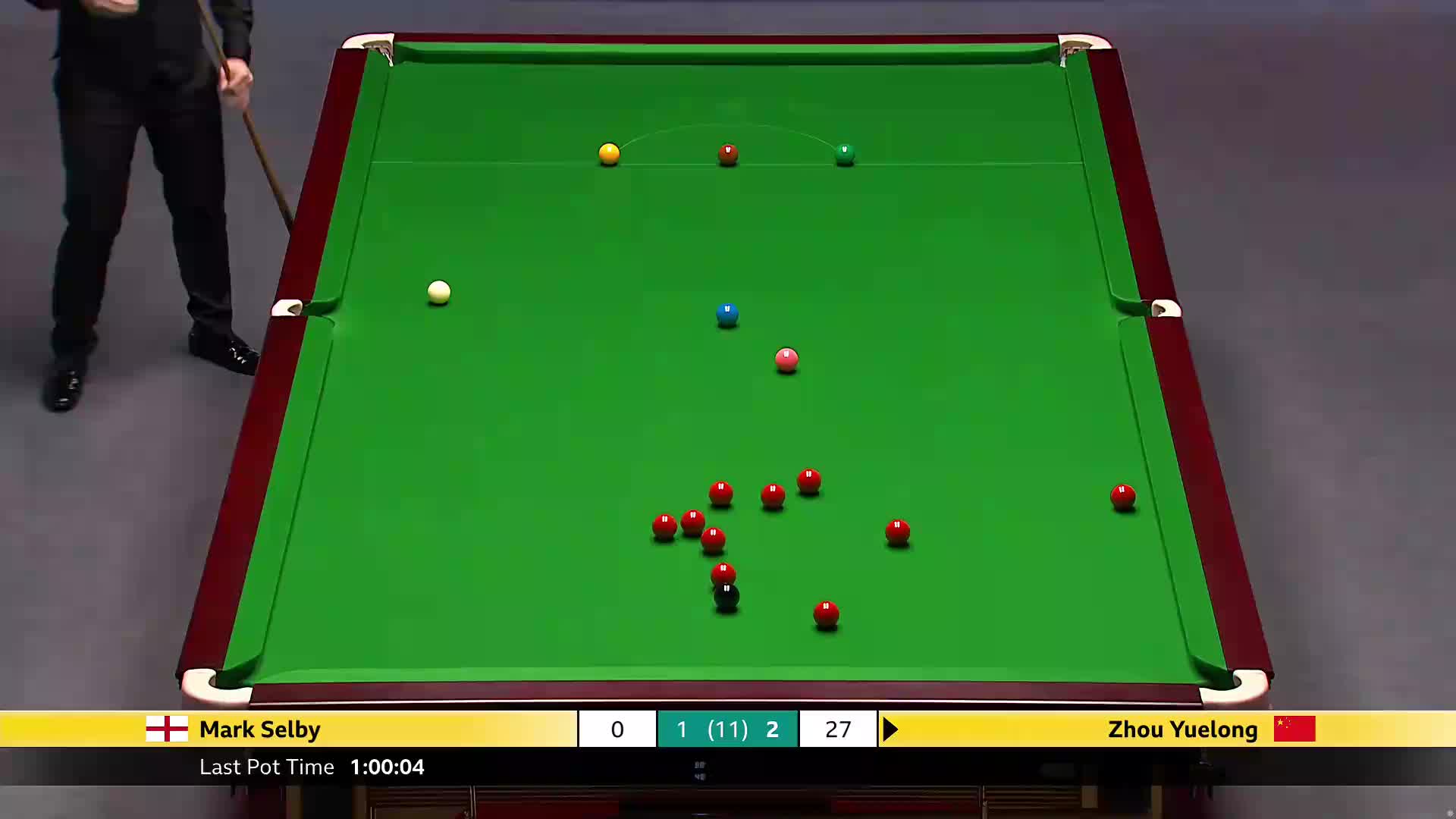 马克·塞尔比VS周跃龙 2025斯诺克英国锦标赛正赛 第四局
