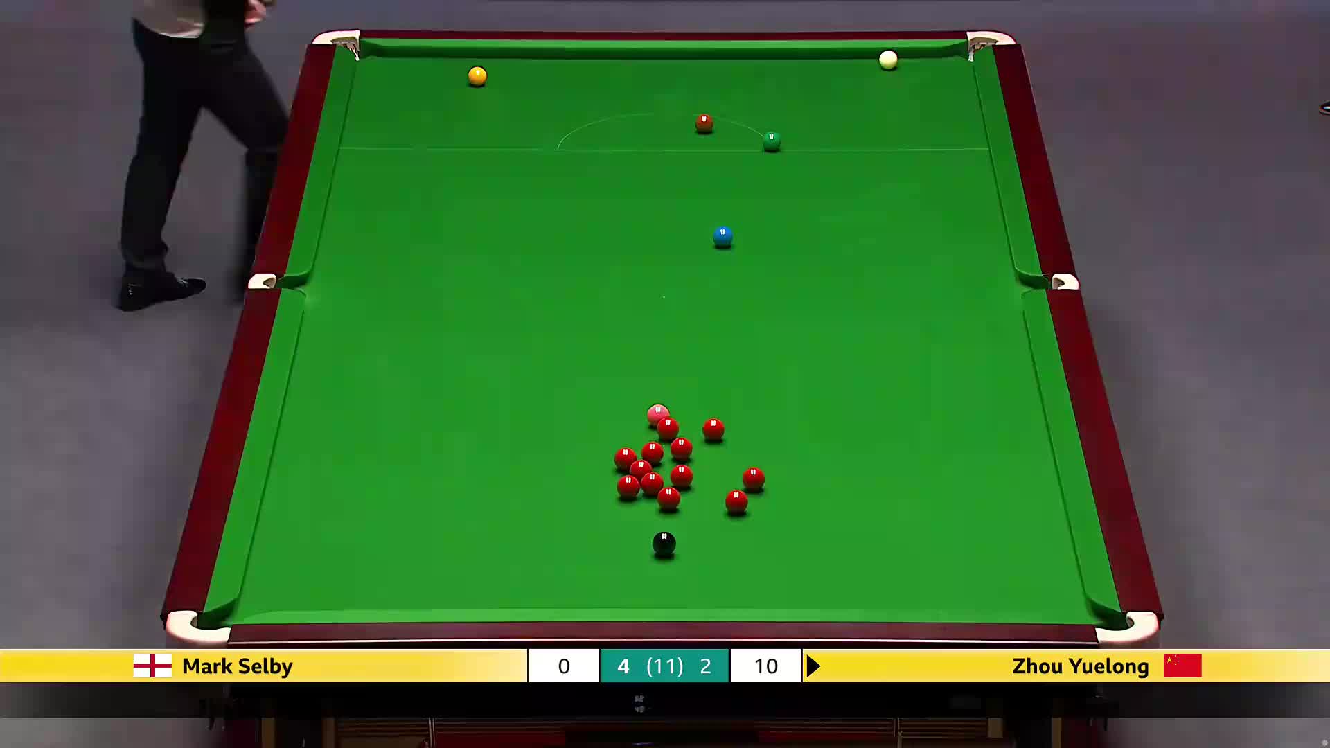 马克·塞尔比VS周跃龙 2025斯诺克英国锦标赛正赛 第七局