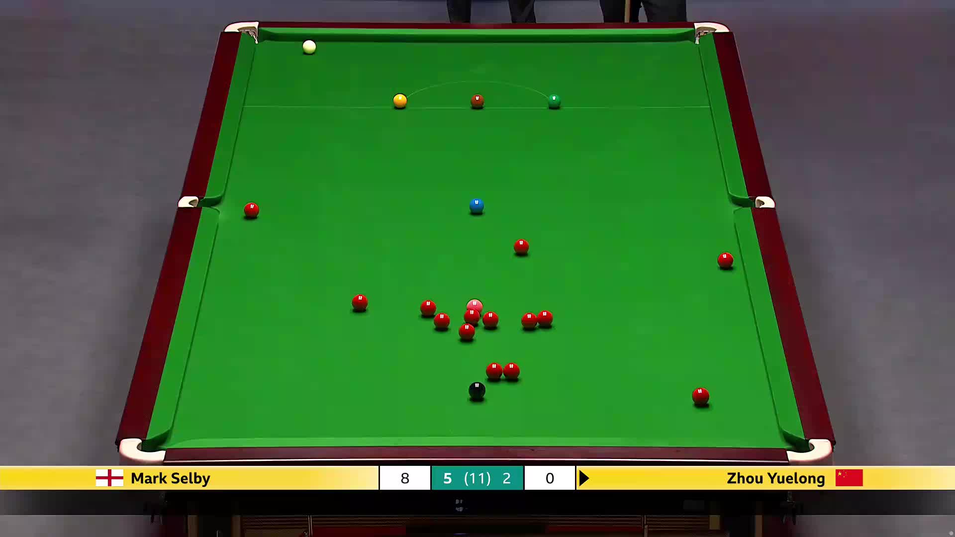 马克·塞尔比VS周跃龙 2025斯诺克英国锦标赛正赛 第八局