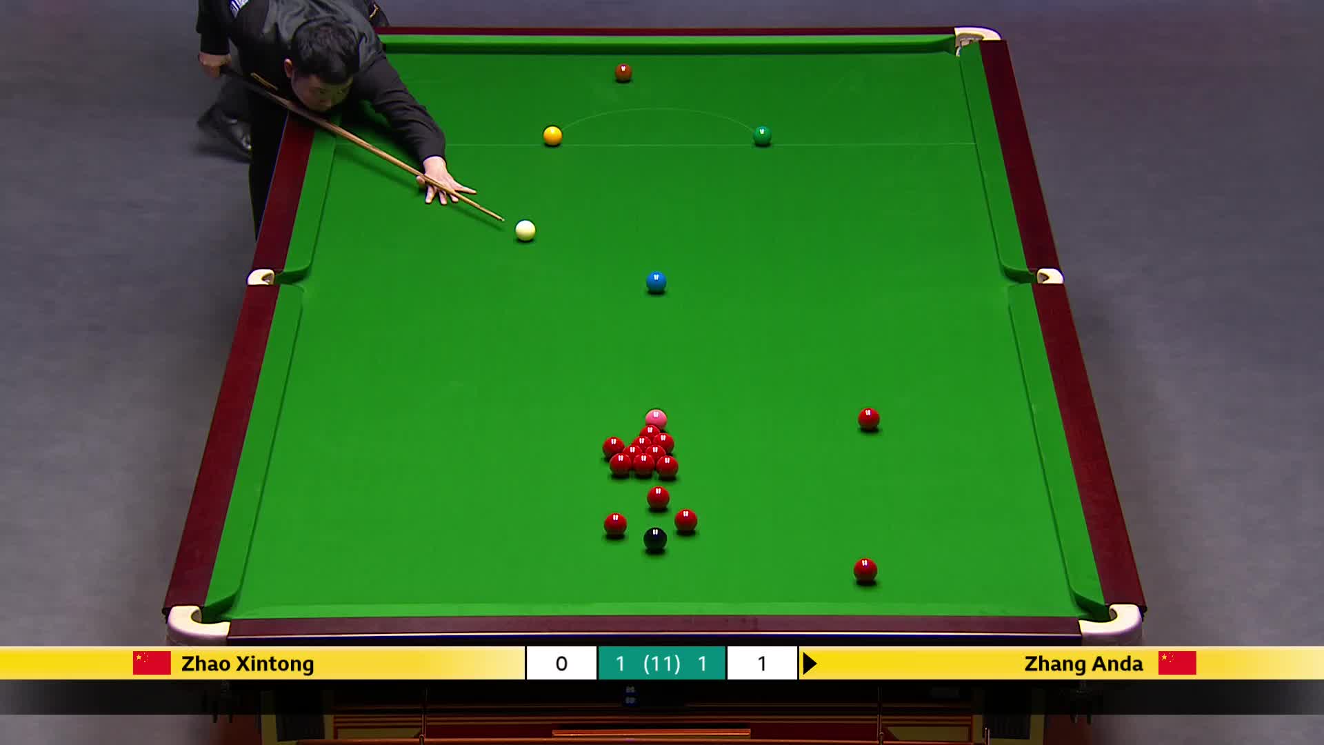 张安达 vs 赵心童 2025斯诺克英国锦标赛正赛 第三局