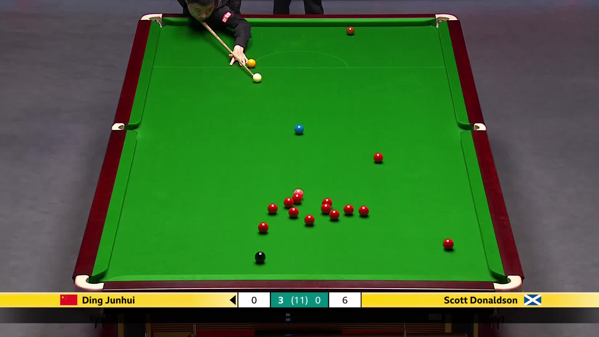 丁俊晖 vs 斯科特·唐纳森 2025斯诺克英国锦标赛正赛 第四局