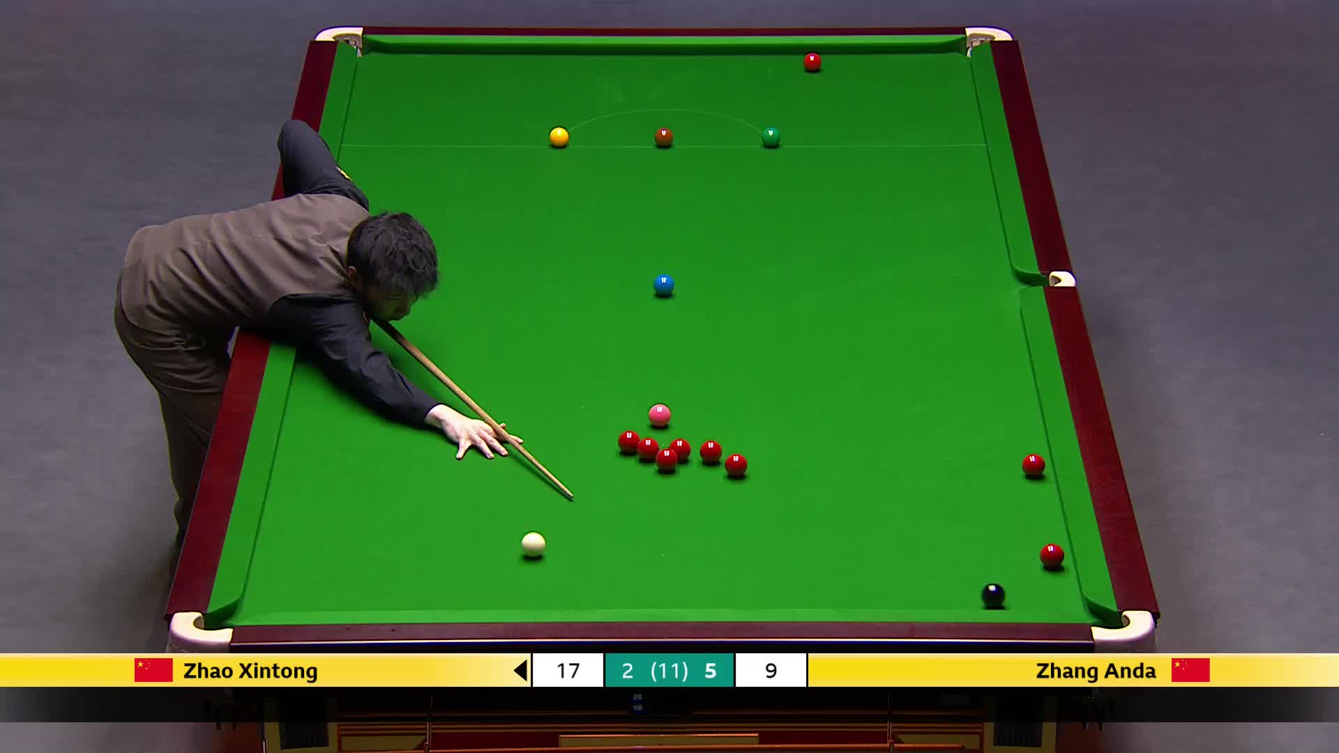 张安达 vs 赵心童 2025斯诺克英国锦标赛正赛 第八局