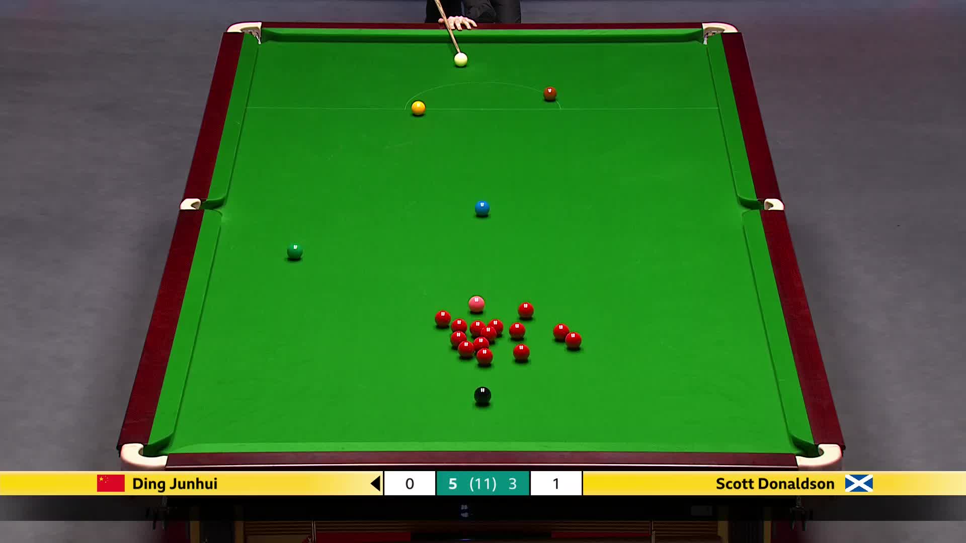 丁俊晖 vs 斯科特·唐纳森 2025斯诺克英国锦标赛正赛 第九局