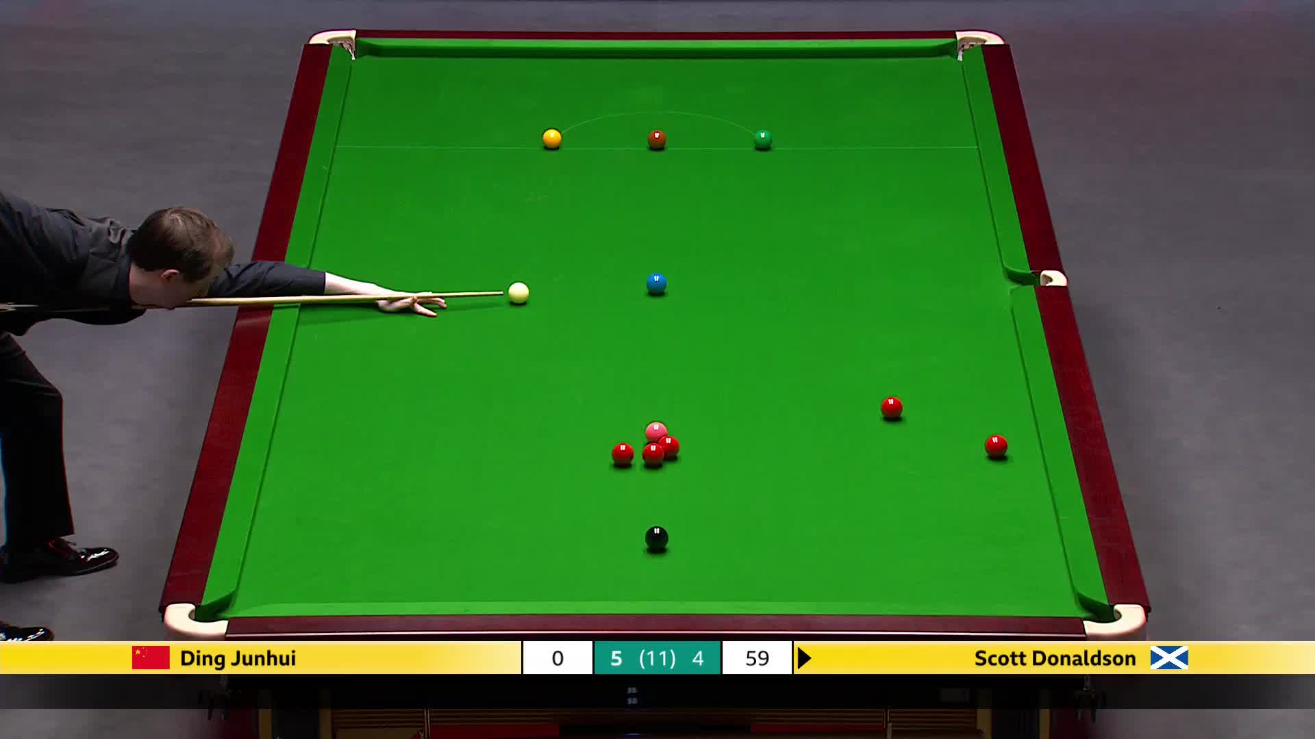 丁俊晖 vs 斯科特·唐纳森 2025斯诺克英国锦标赛正赛 第十一局