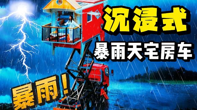 沉浸式暴雨天宅末日升降房车，感受暴雨后的洱海日出