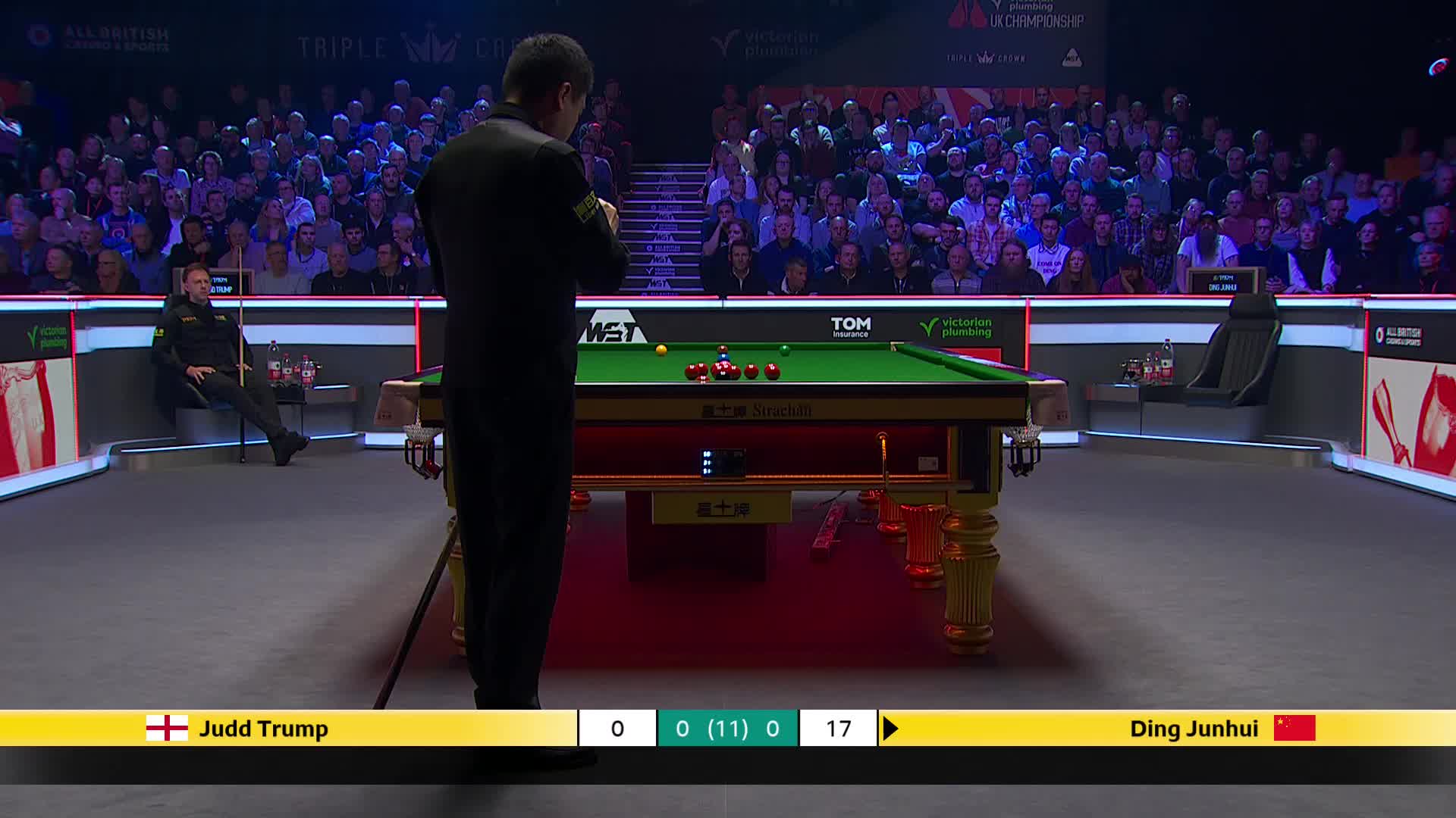 贾德·特鲁姆普VS丁俊晖 2025斯诺克英国锦标赛正赛 第一局