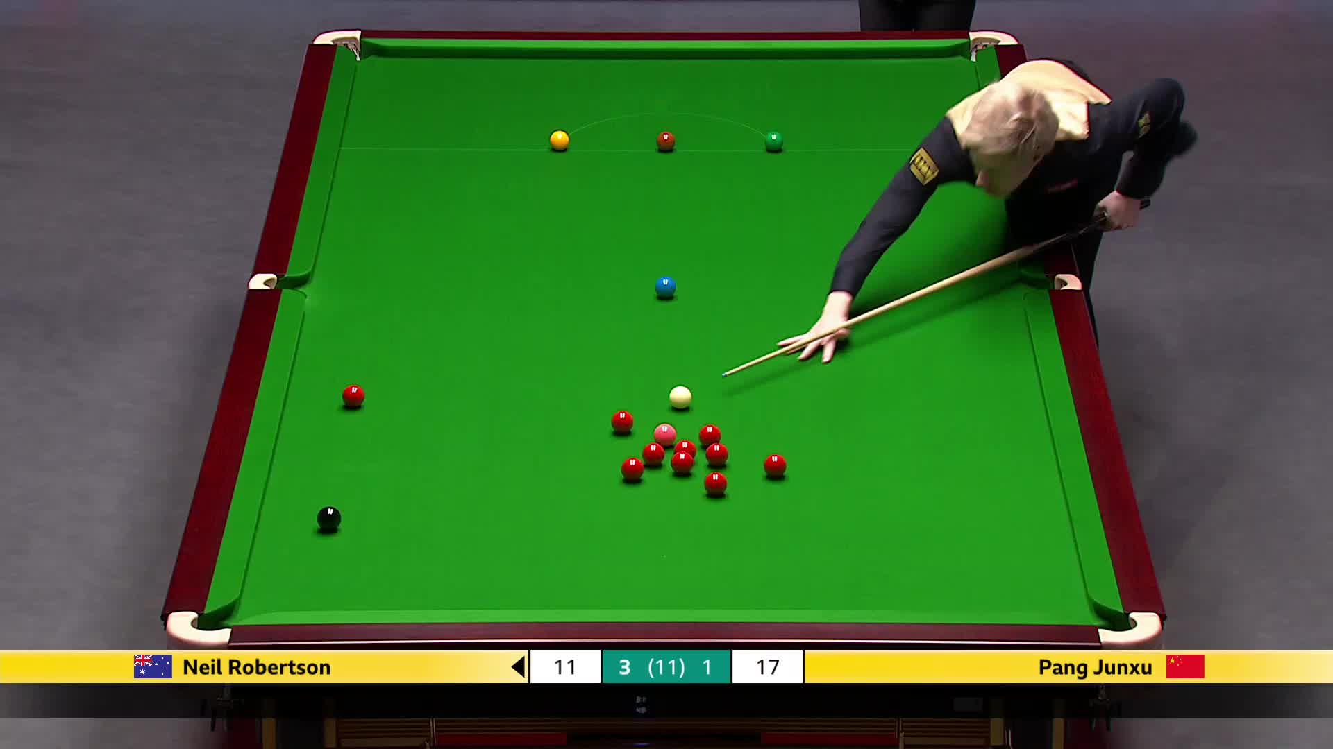 庞俊旭VS尼尔·罗伯逊 2025斯诺克英国锦标赛正赛 第五局