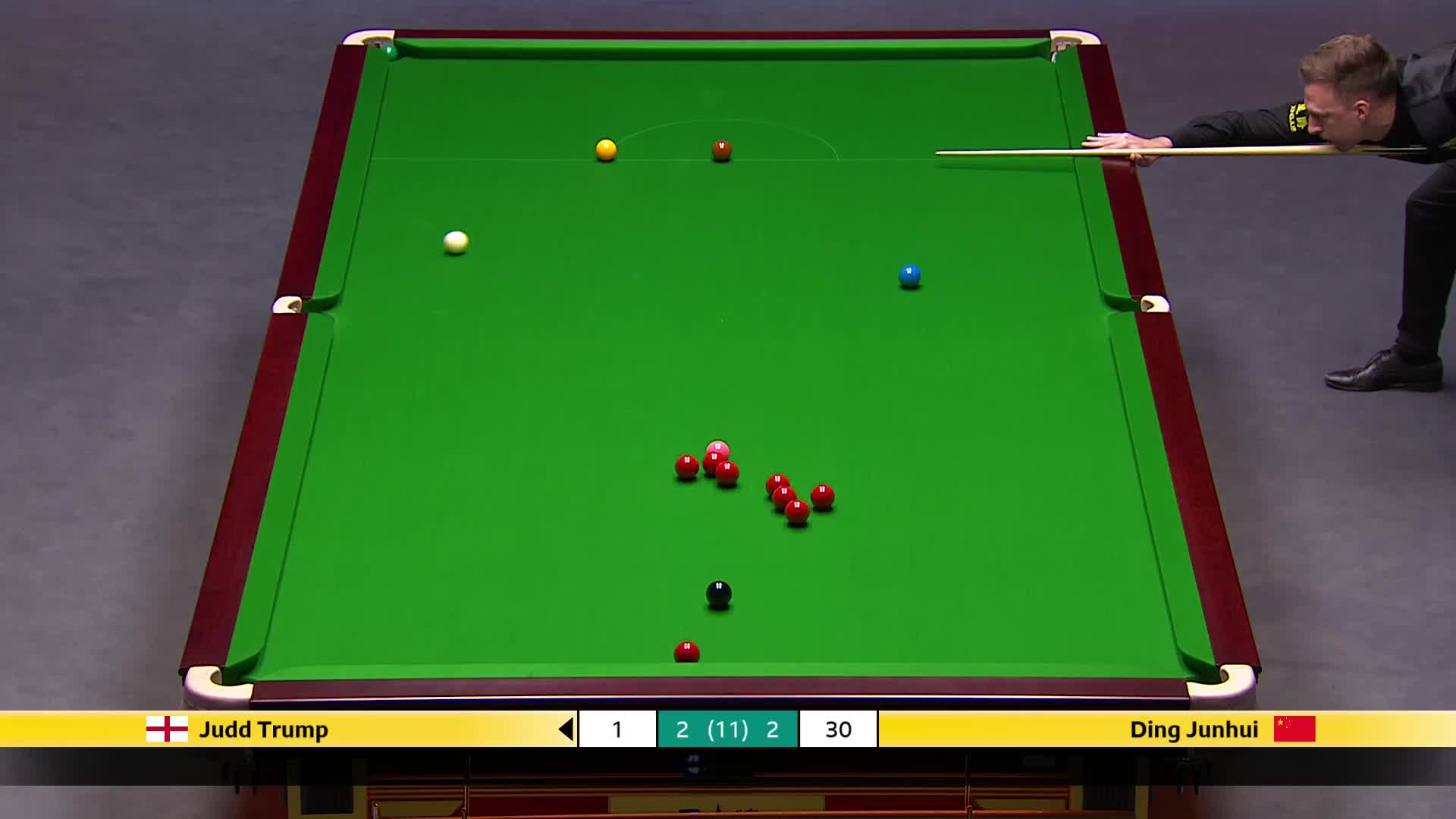 贾德·特鲁姆普VS丁俊晖 2025斯诺克英国锦标赛正赛 第五局