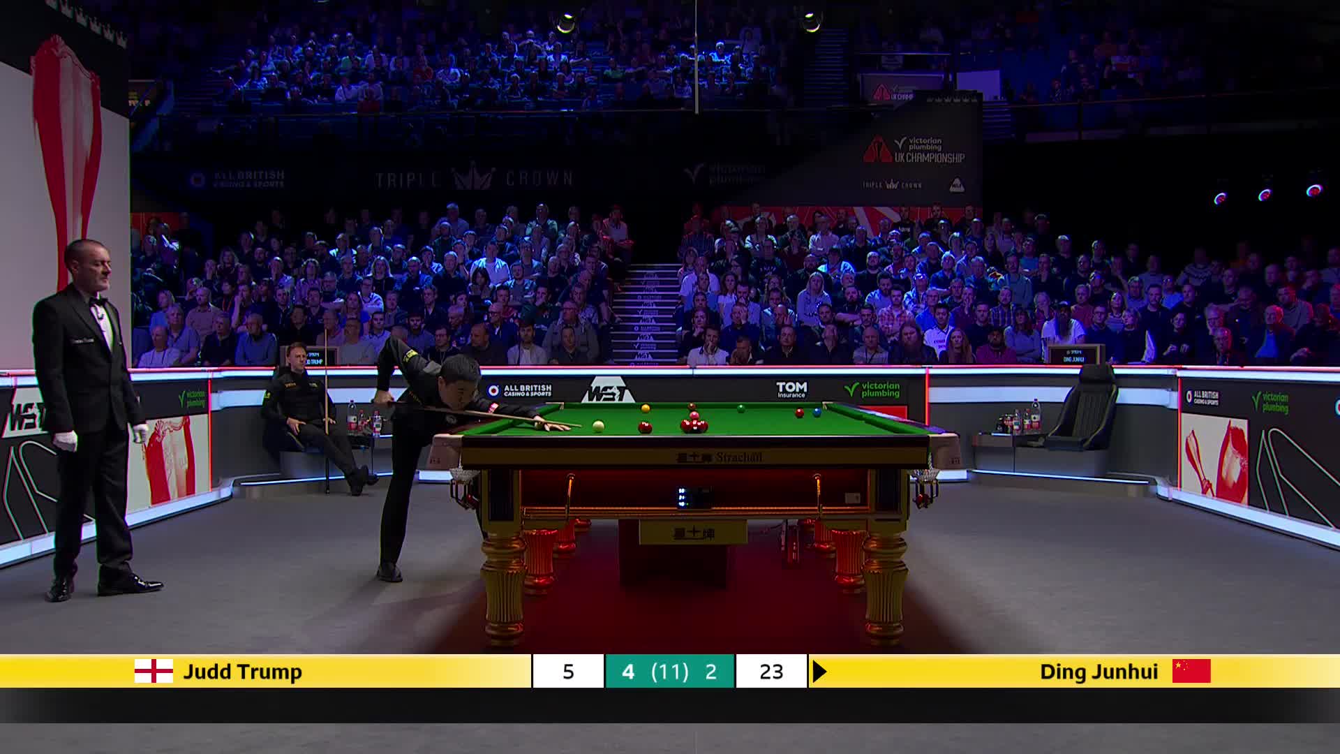 贾德·特鲁姆普VS丁俊晖 2025斯诺克英国锦标赛正赛 第七局