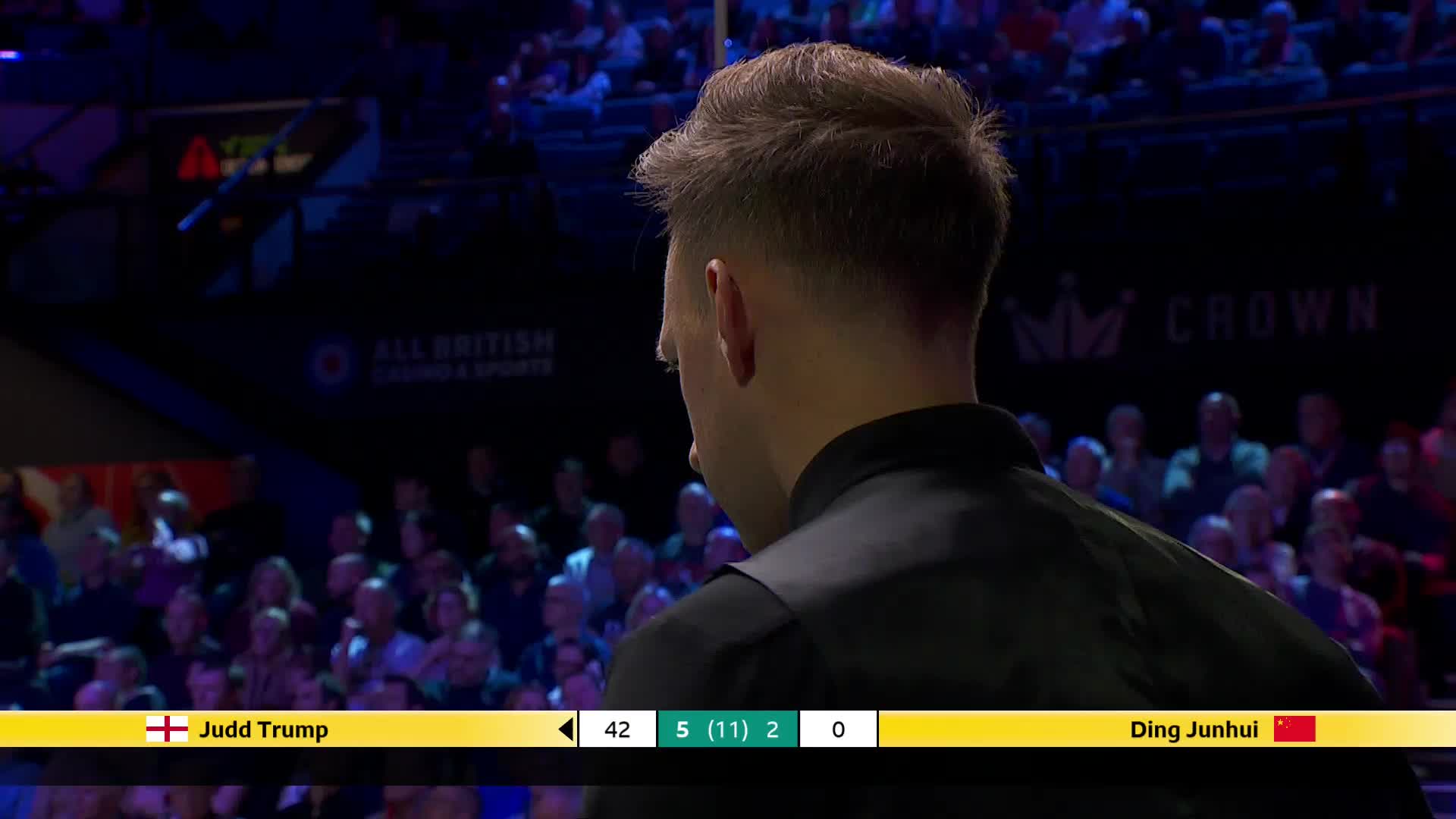 贾德·特鲁姆普VS丁俊晖 2025斯诺克英国锦标赛正赛 第八局