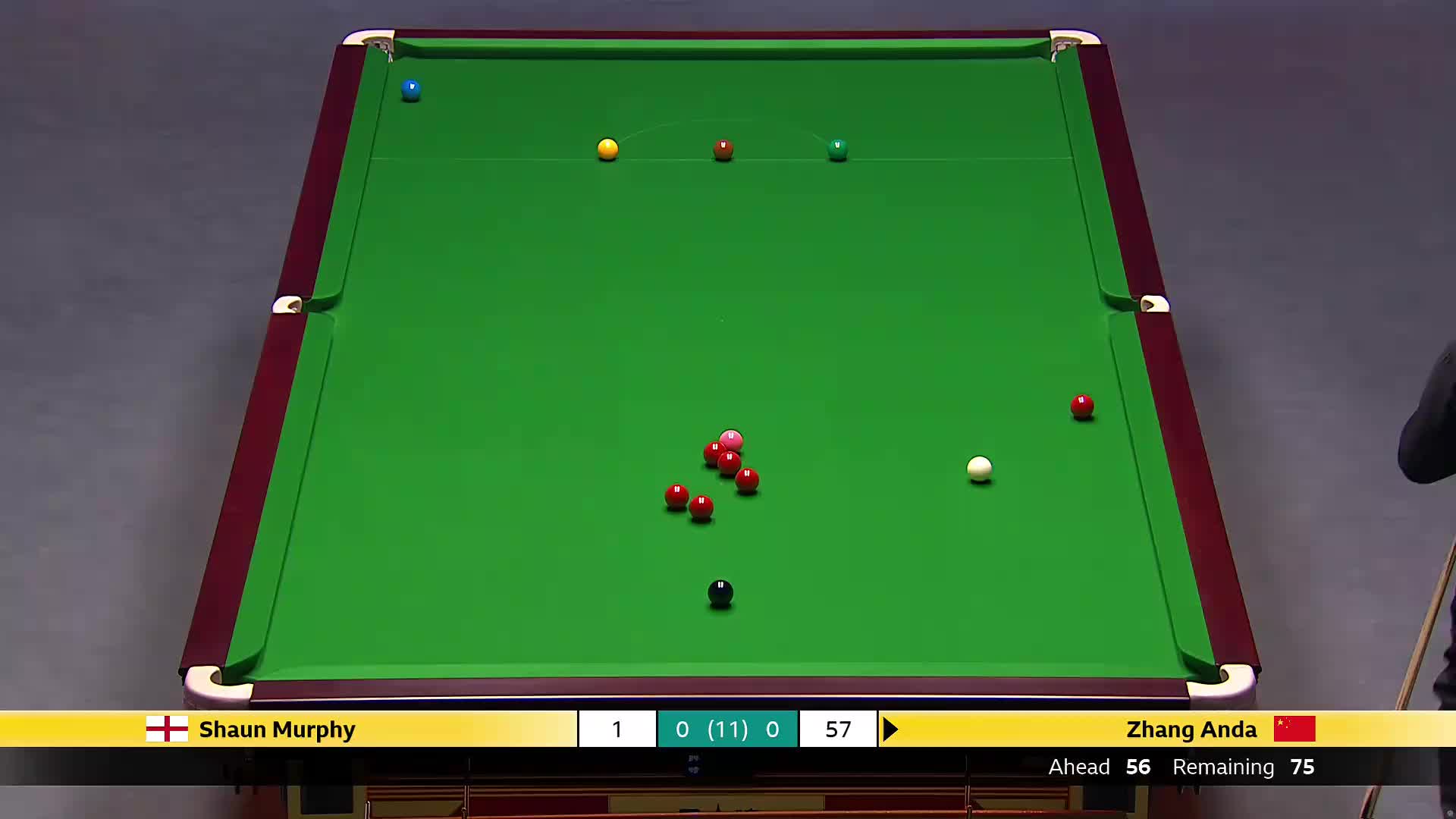 肖恩·墨菲VS张安达 2025斯诺克英国锦标赛正赛 第一局