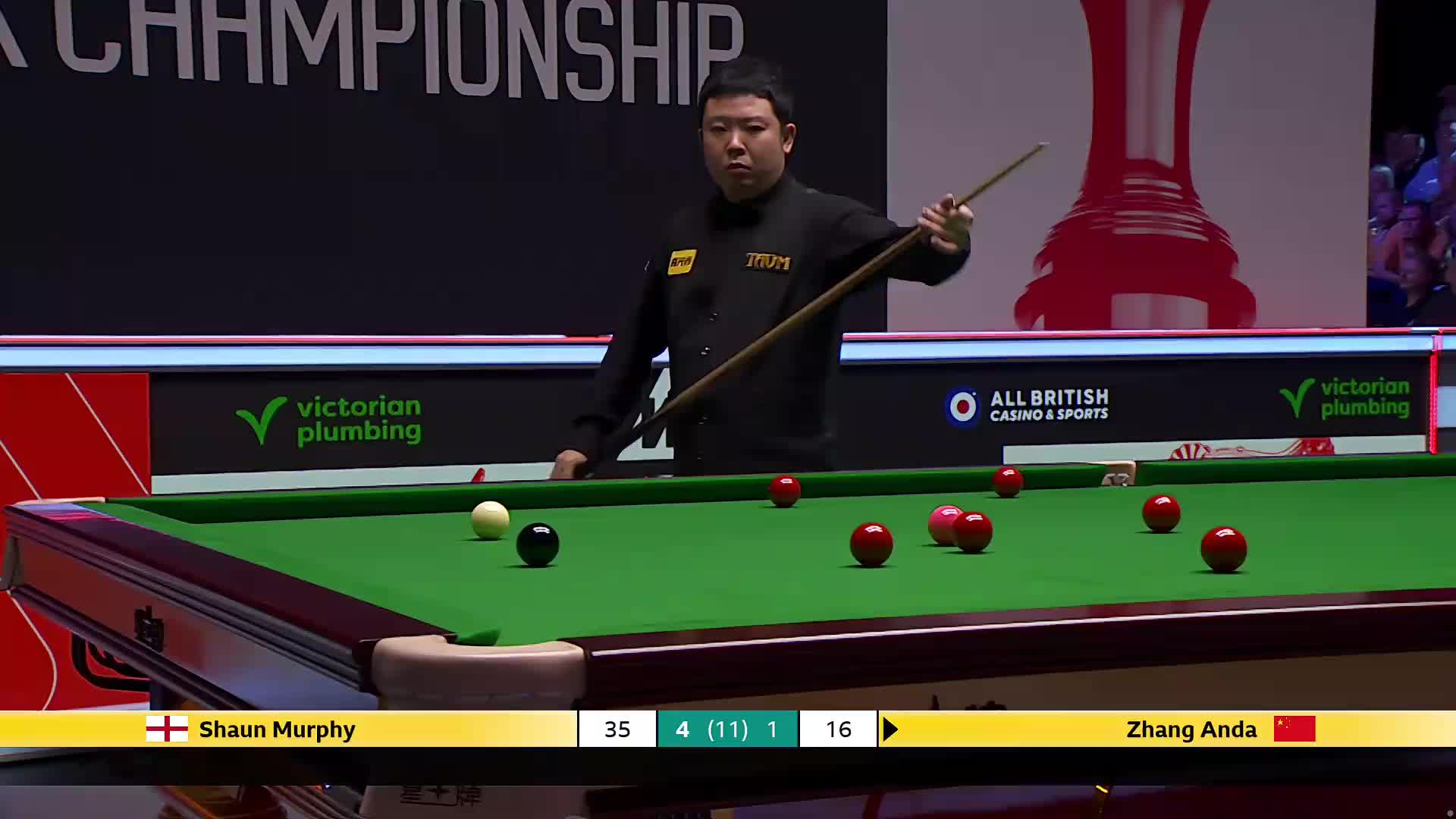 肖恩·墨菲VS张安达 2025斯诺克英国锦标赛正赛 第六局