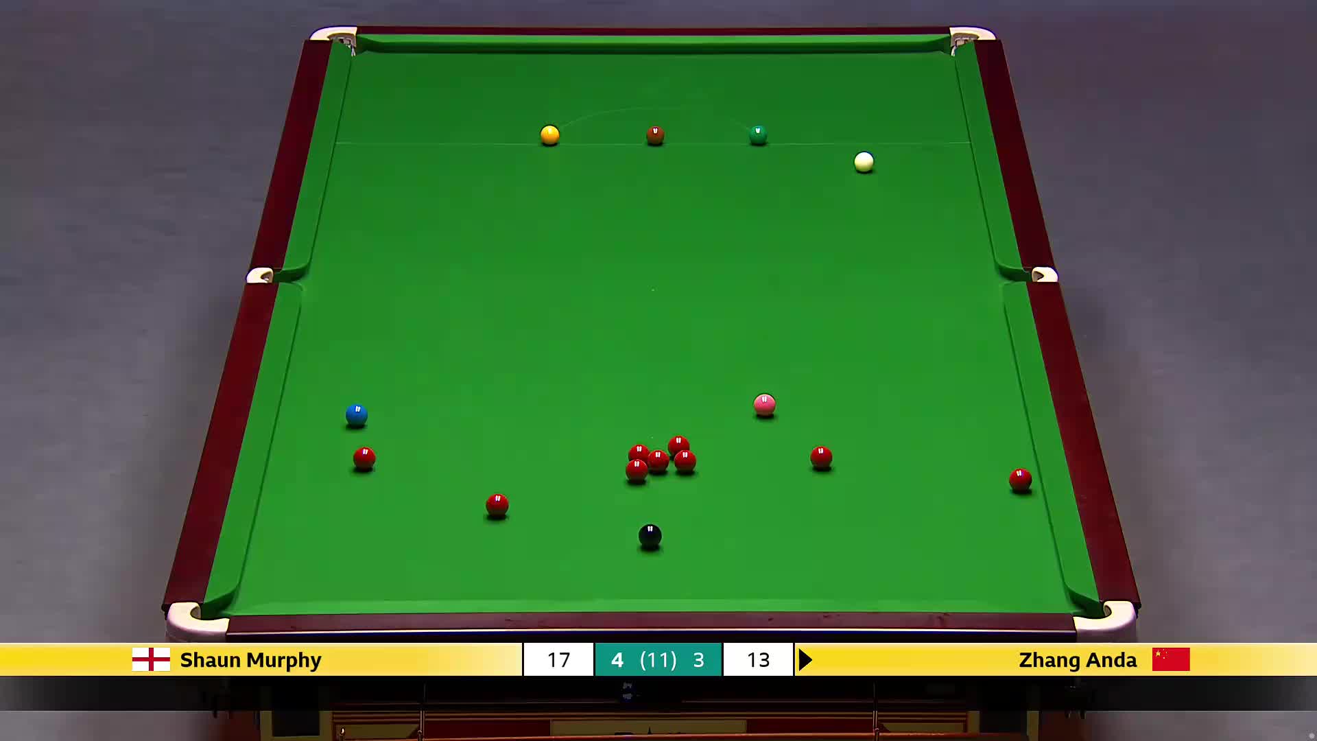 肖恩·墨菲VS张安达 2025斯诺克英国锦标赛正赛 第八局