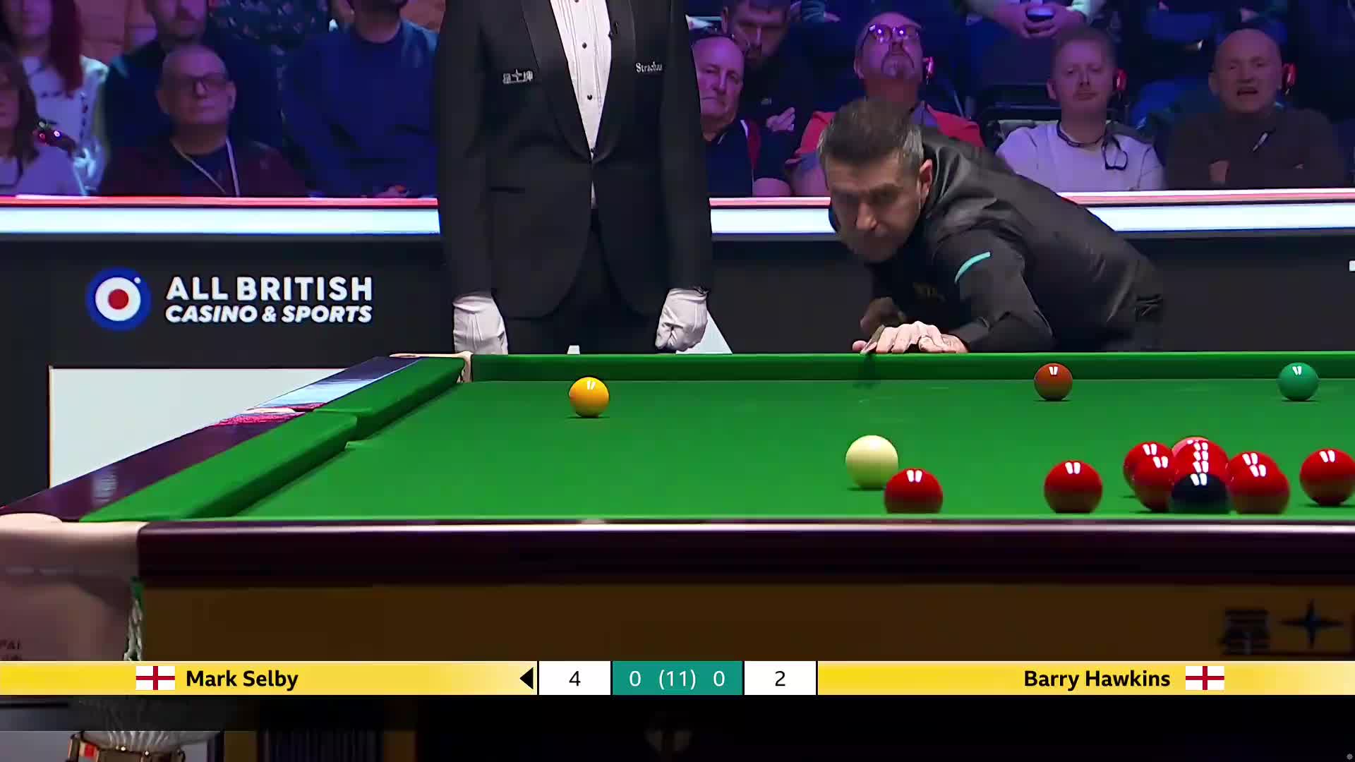 巴里·霍金斯VS马克·塞尔比 2025斯诺克英国锦标赛正赛 第一局
