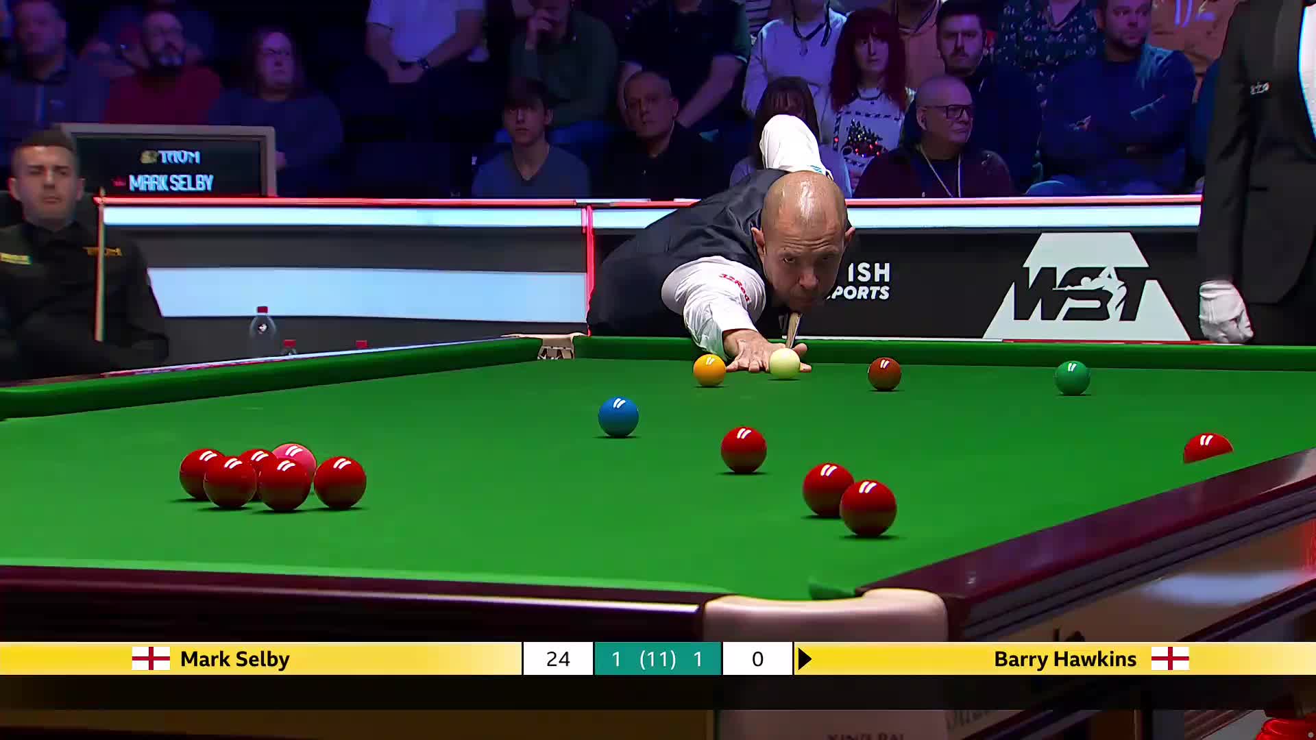 巴里·霍金斯VS马克·塞尔比 2025斯诺克英国锦标赛正赛 第三局