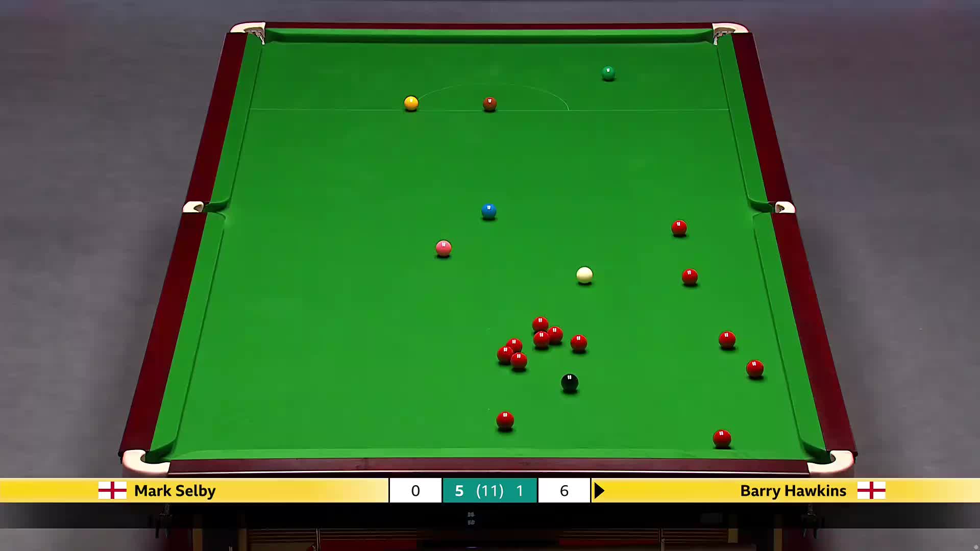 巴里·霍金斯VS马克·塞尔比 2025斯诺克英国锦标赛正赛 第七局
